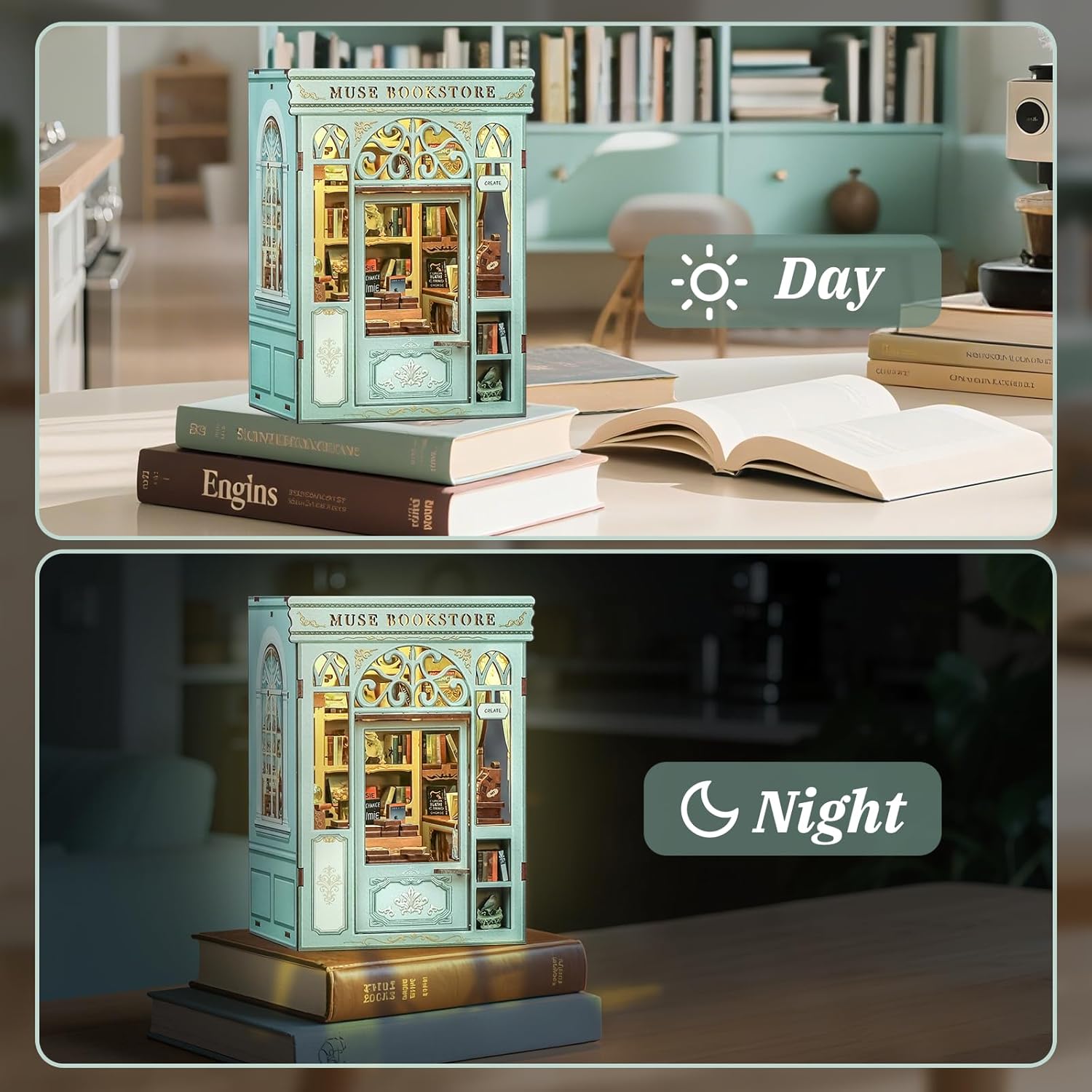 CUTEBEE Book Nook Kit - Miniature da Costruire in Legno - immagine 3