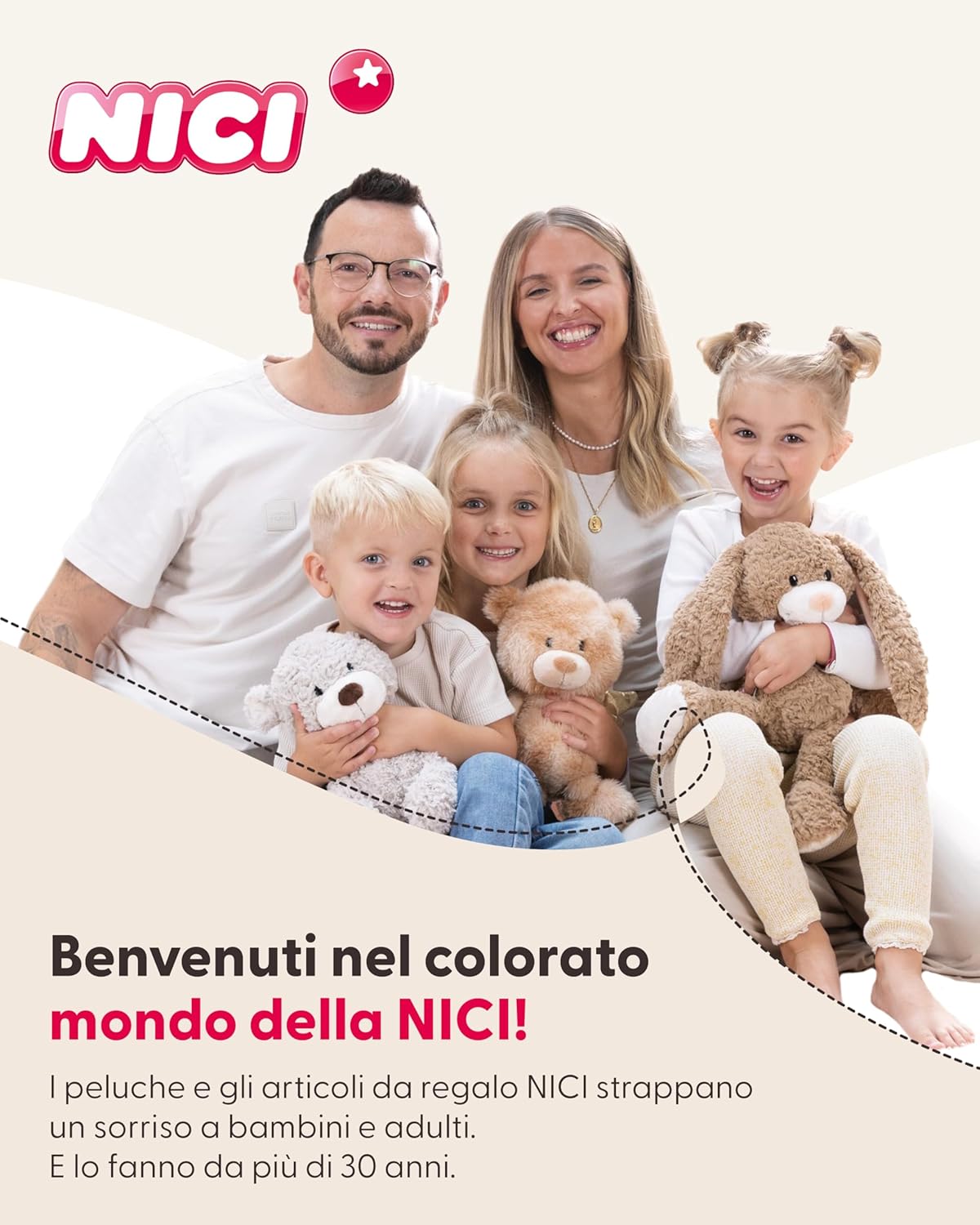 NICI Peluche MOLANG con Stella cadente 48 cm - Bianco - immagine 6