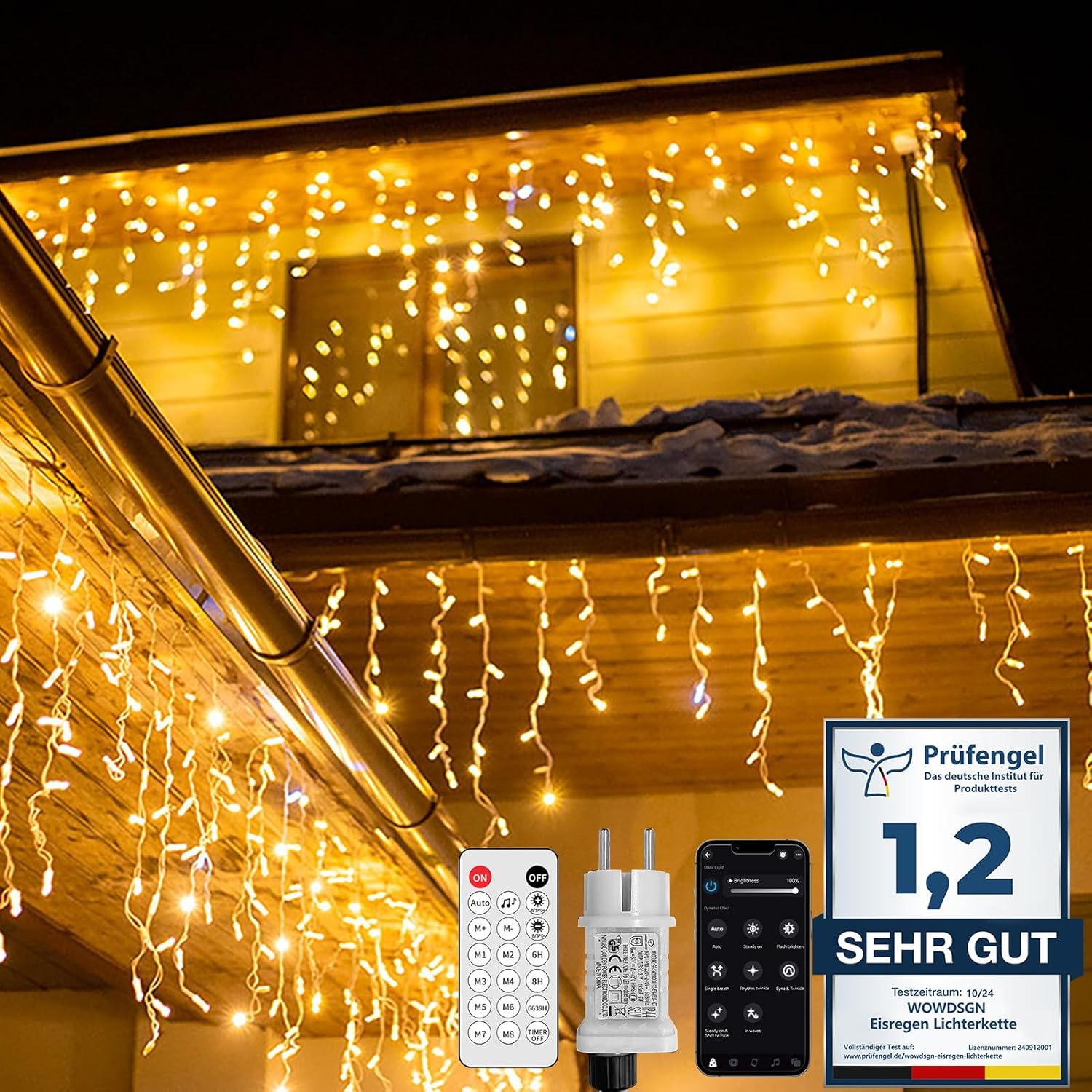 Wowdsgn Catena Luminosa LED Esterni 5m 220 LED, Bianco Caldo - immagine 1