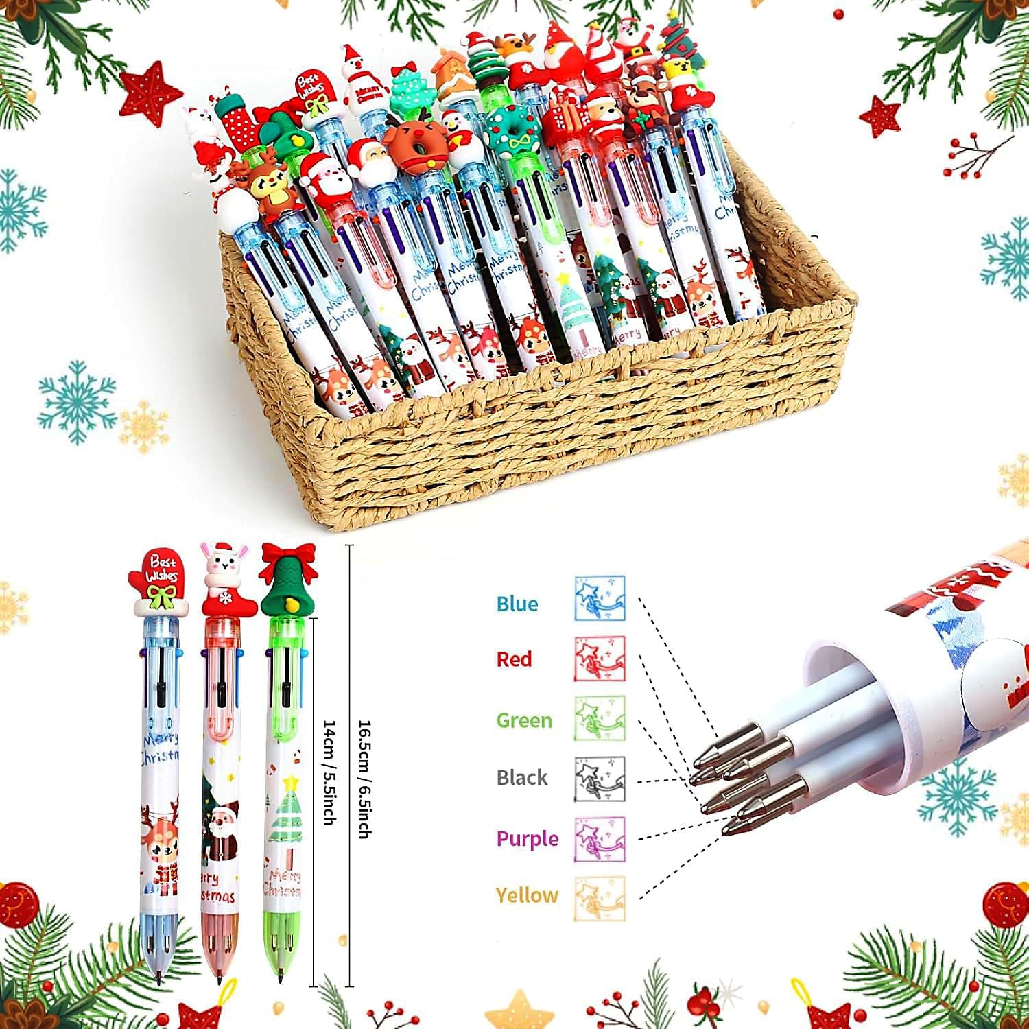 50 Penne Natalizie Bambini in 6 Colori - immagine 3