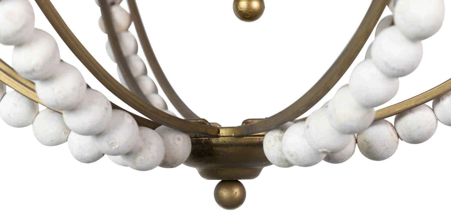 LAMPARA DE PIE BOLAS METAL MADERA 34x35x170 CM - immagine 2