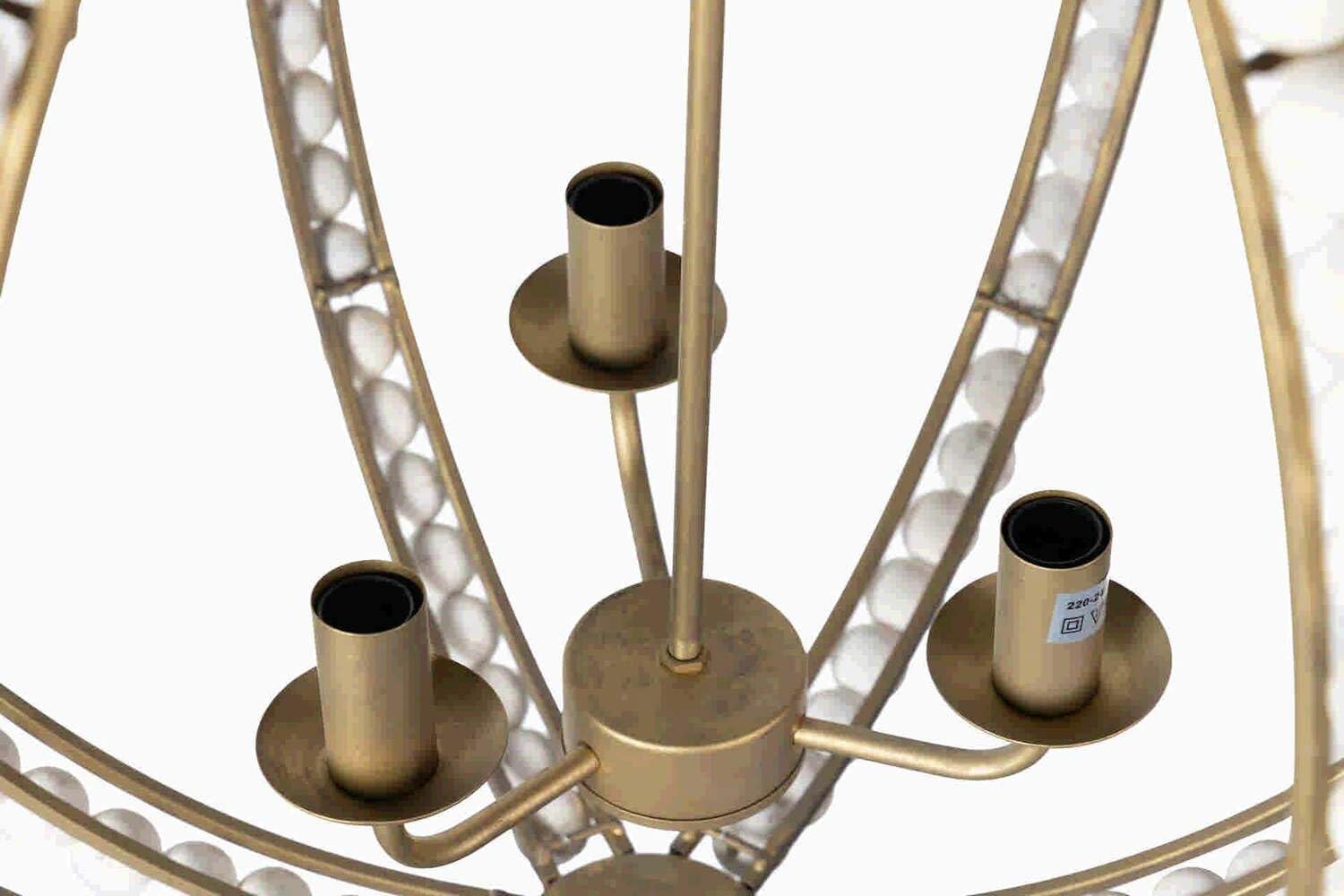 LAMPARA DE PIE BOLAS METAL MADERA 34x35x170 CM - immagine 3