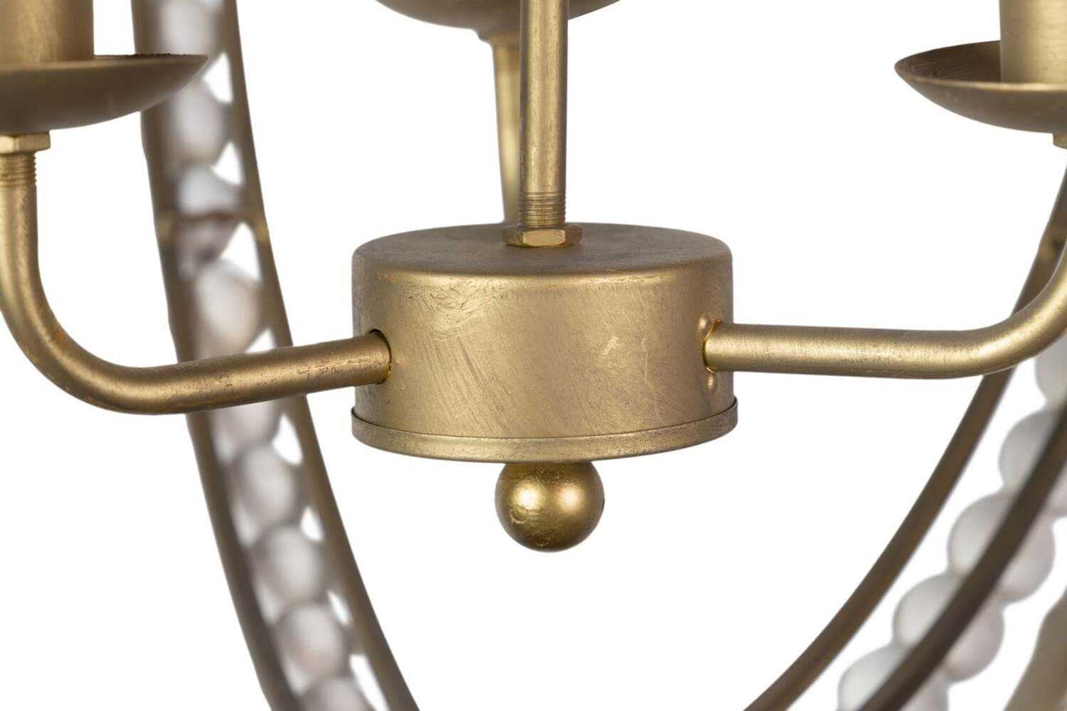 LAMPARA DE PIE BOLAS METAL MADERA 34x35x170 CM - immagine 4