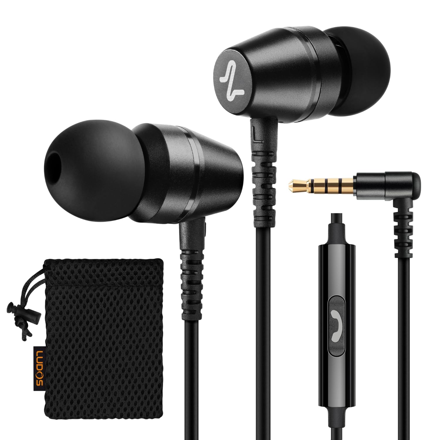 Ludos OMNITONE Auricolari In-Ear con Filo, Nero