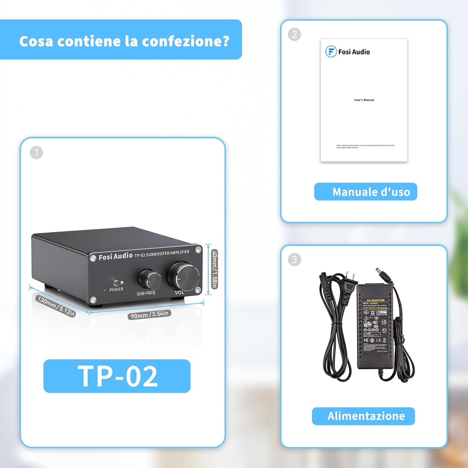 Fosi Audio TP-02 - Mini Amplificatore Subwoofer 220W - immagine 5