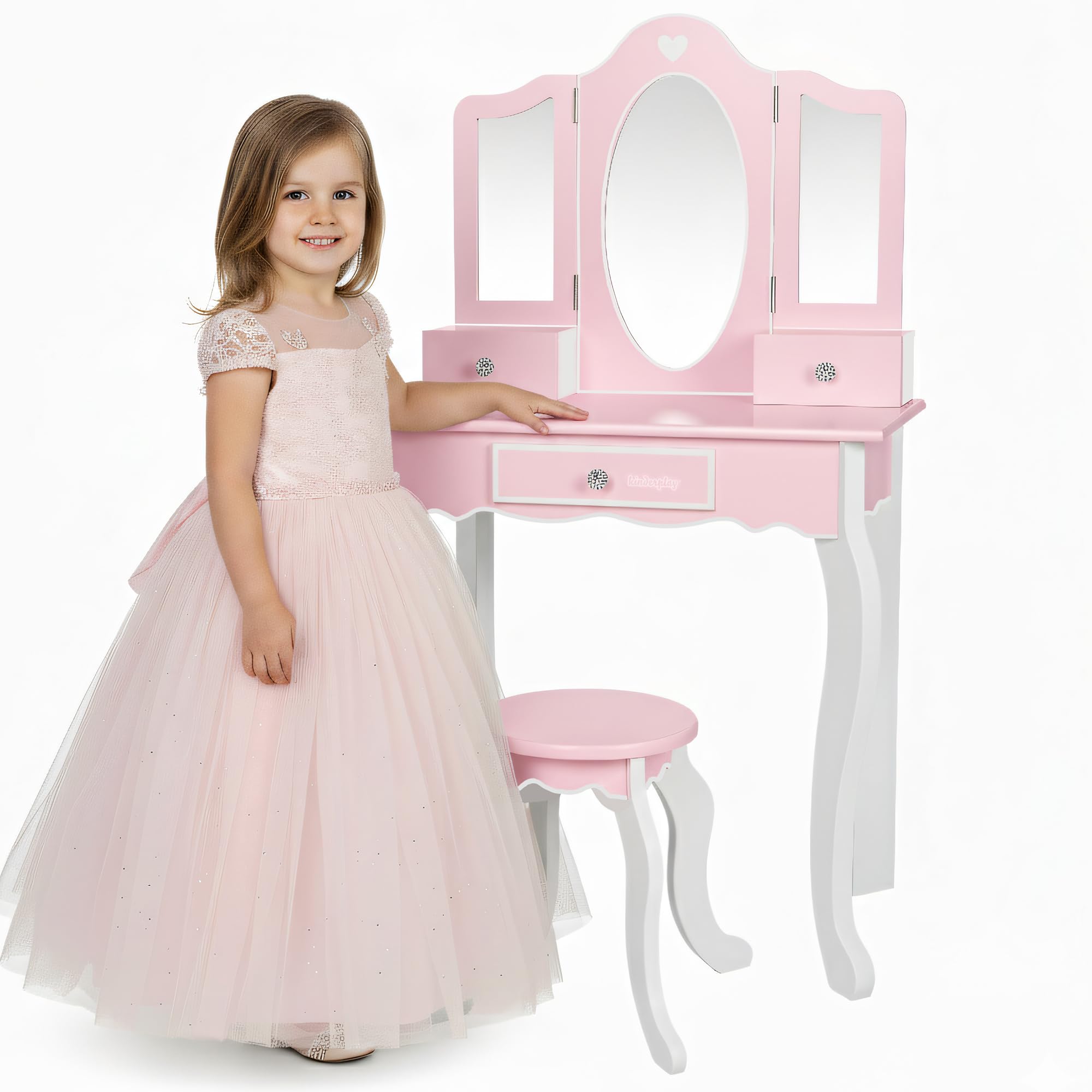 Green series Kinderplay - Tavolo Toeletta Grande in Legno