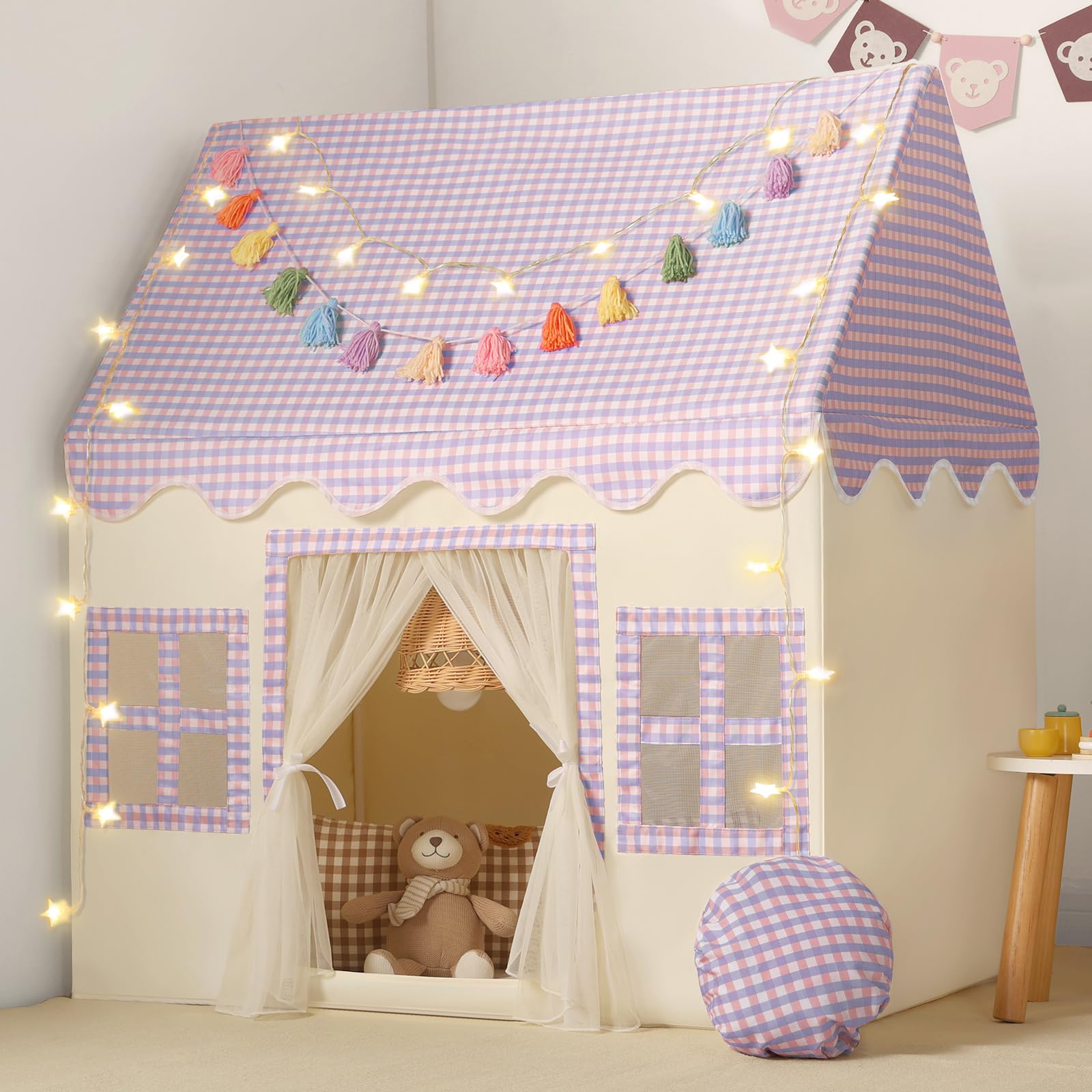 Wilwolfer Tenda da Gioco per Bambini con Tappetino Morbido