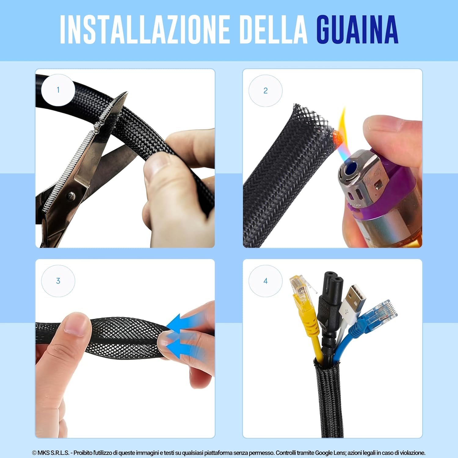 Marketconnect® Guaina Cavi Espandibile Ø 20mm, 50mt, Nero - immagine 6