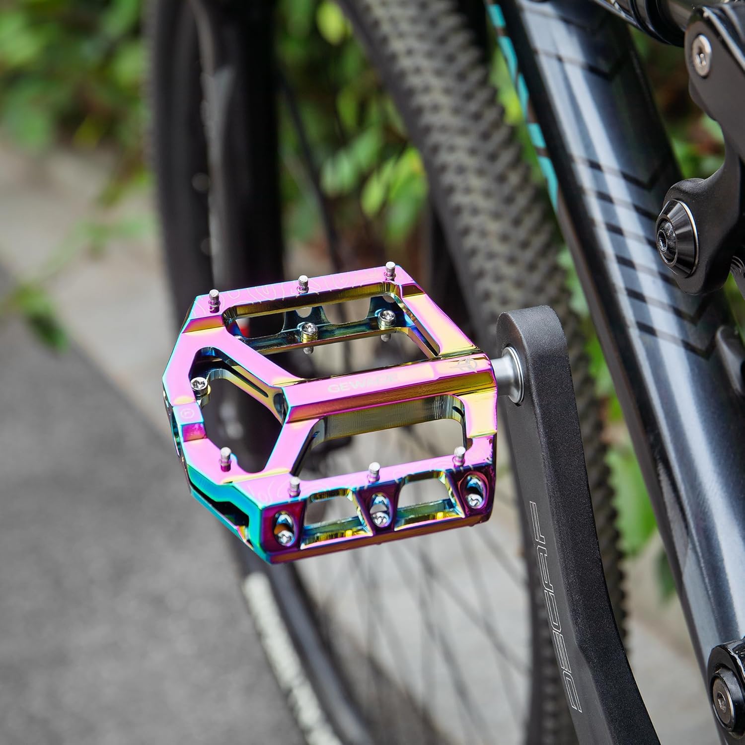 Gewage Pedali MTB Flat Antiscivolo in Lega Alluminio - immagine 2