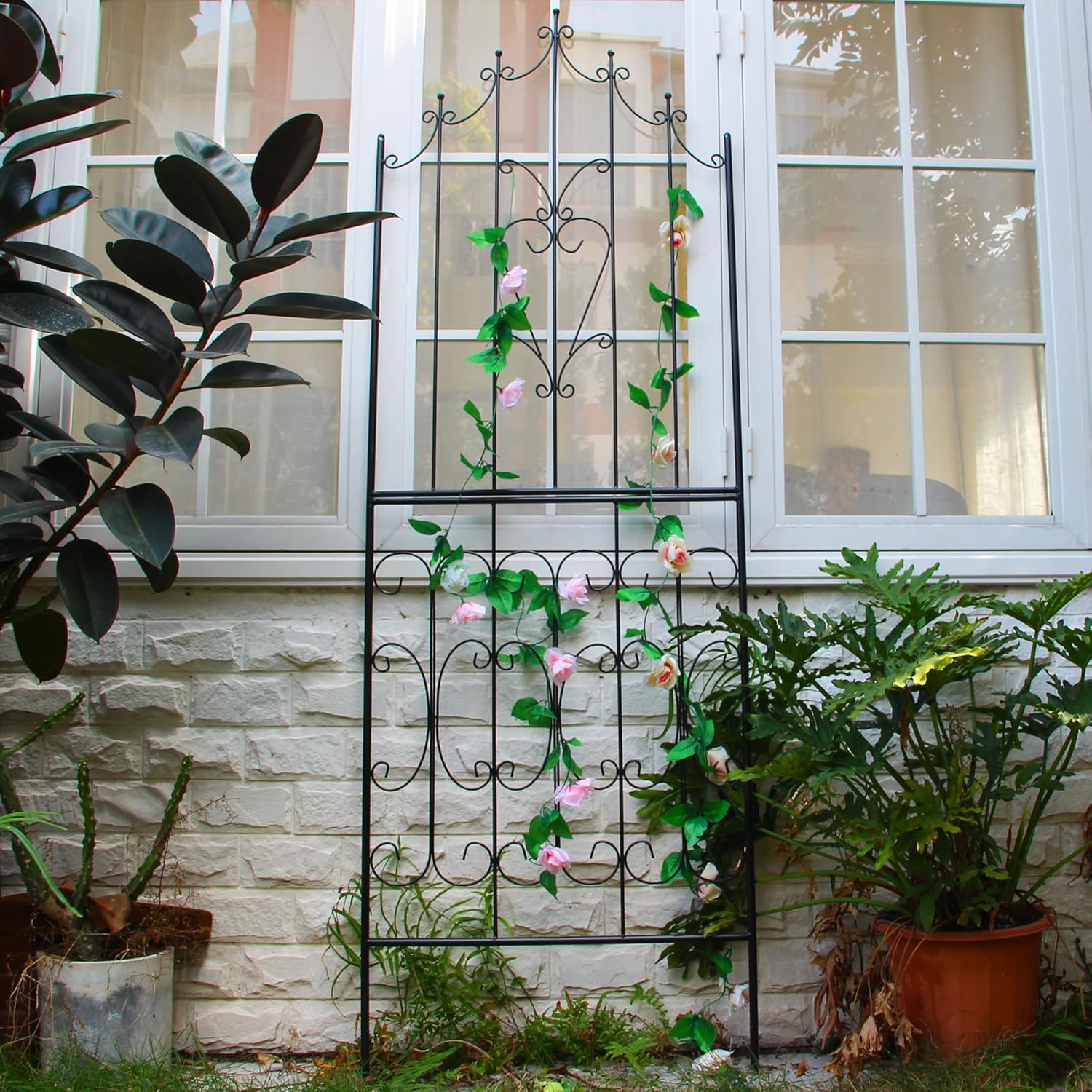 SCENDOR Traliccio in Metallo Nero 220x74,9 cm