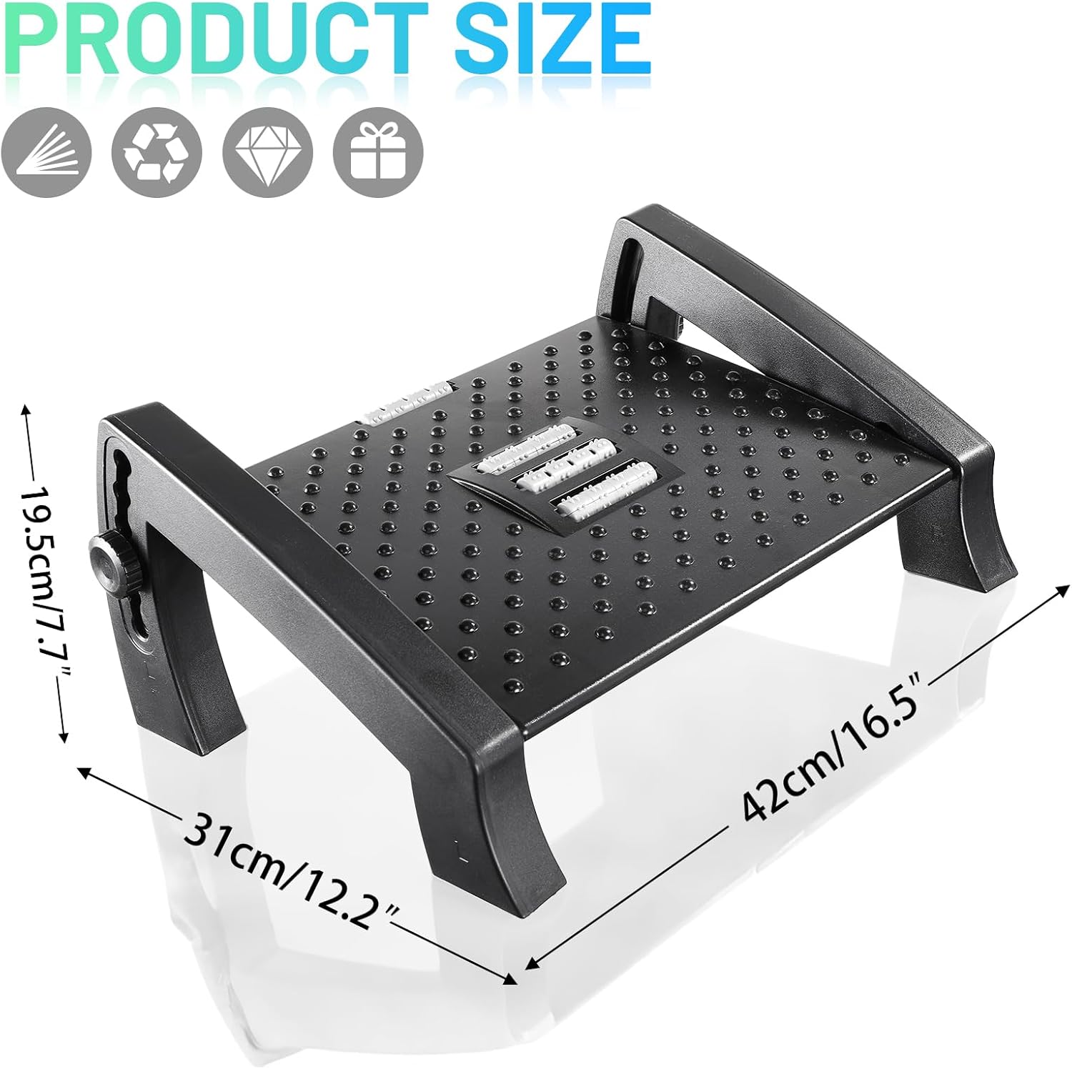 Mkitnvy Poggiapiedi Ergonomico da Scrivania - immagine 2