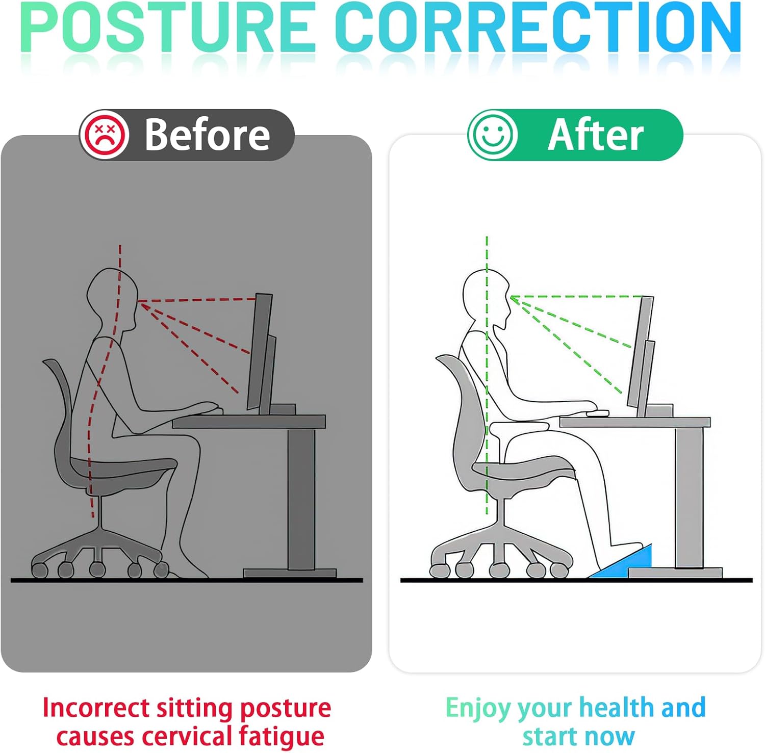 Mkitnvy Poggiapiedi Ergonomico da Scrivania - immagine 3
