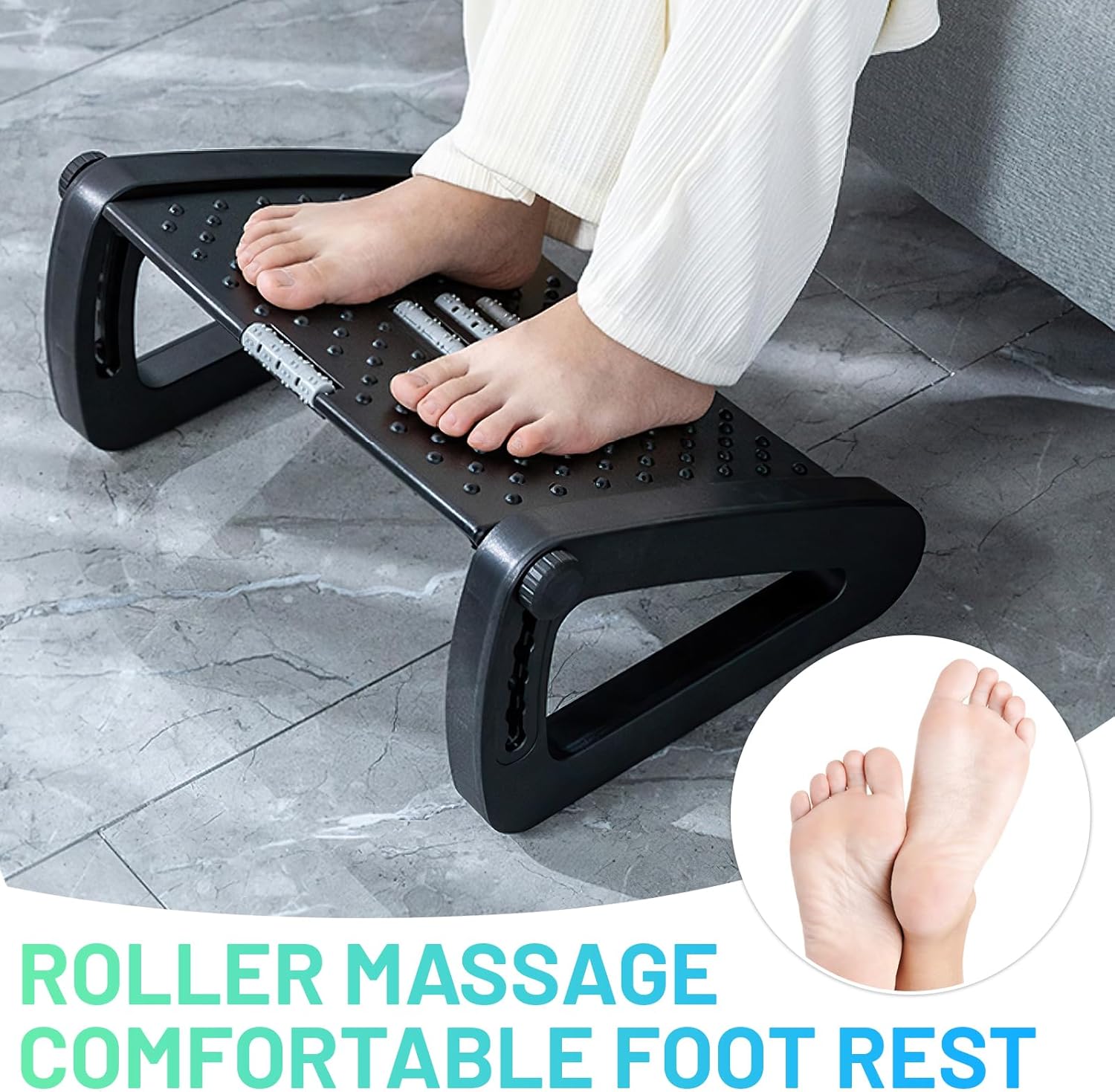 Mkitnvy Poggiapiedi Ergonomico da Scrivania - immagine 5