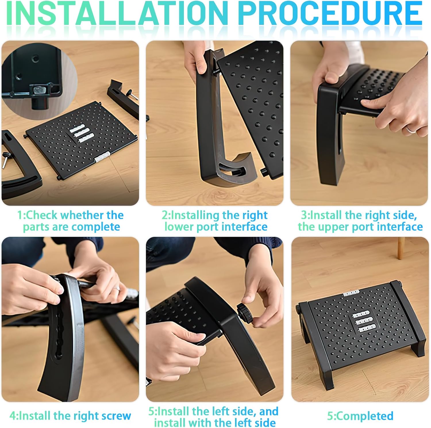 Mkitnvy Poggiapiedi Ergonomico da Scrivania - immagine 6