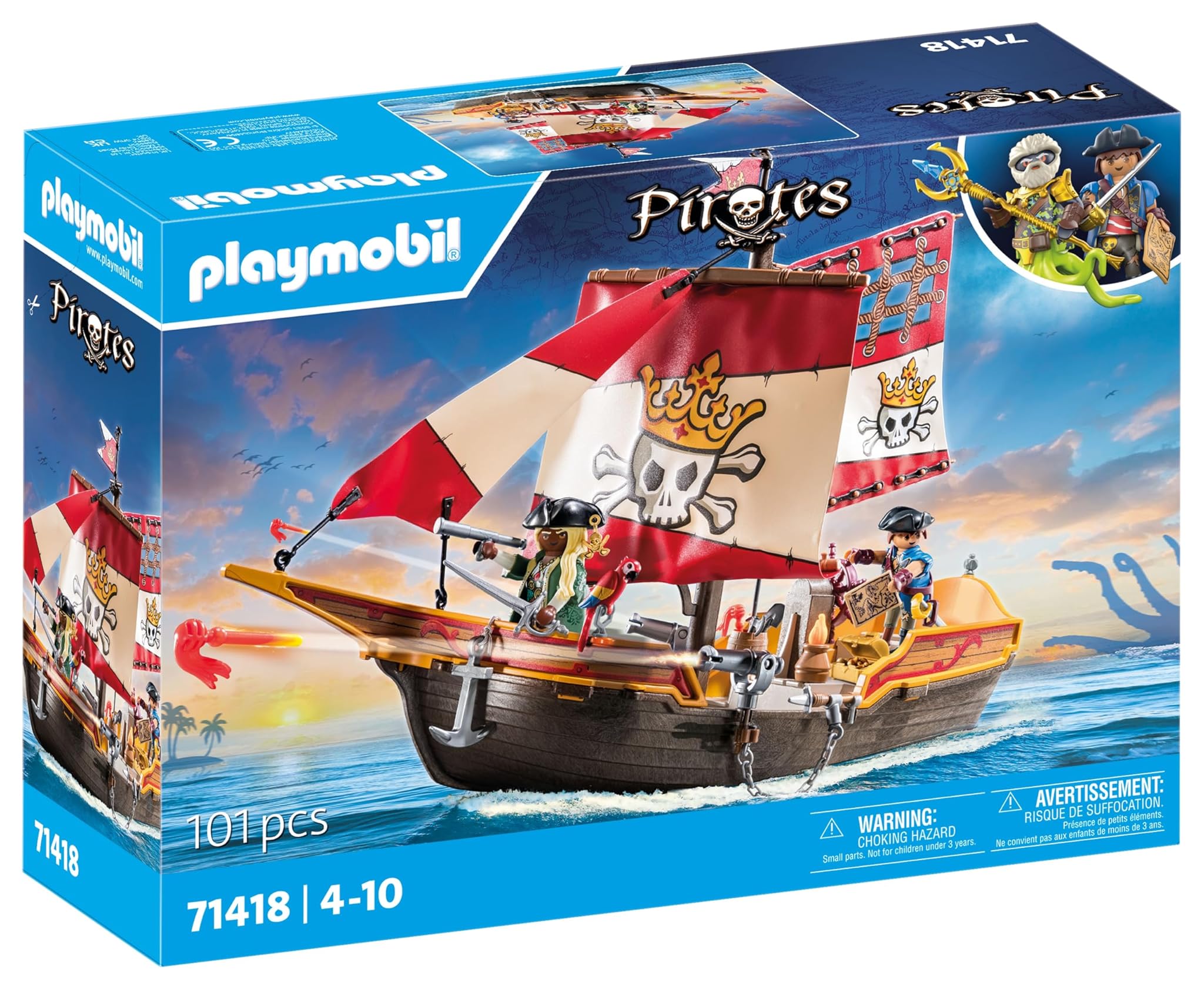 PLAYMOBIL Pirates 71418 Nave Pirata - 4+ Anni