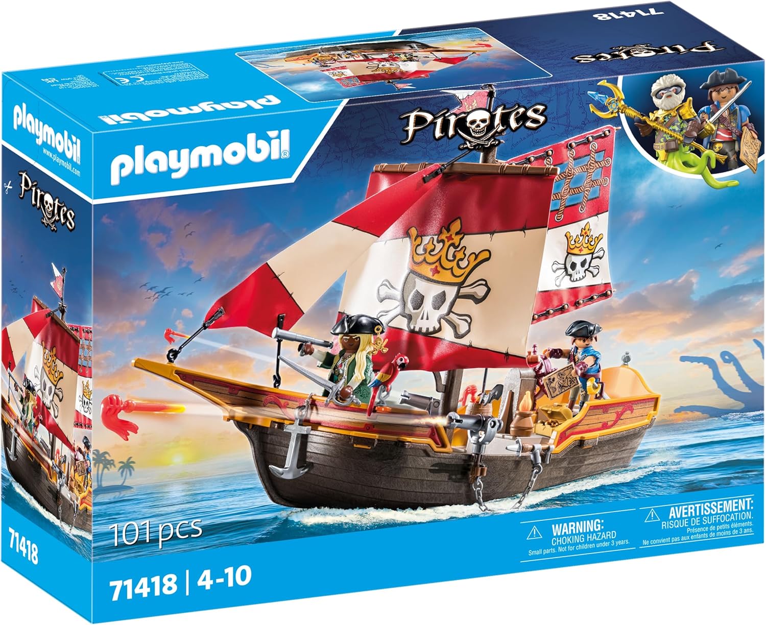 PLAYMOBIL Pirates 71418 Nave Pirata - 4+ Anni - immagine 1