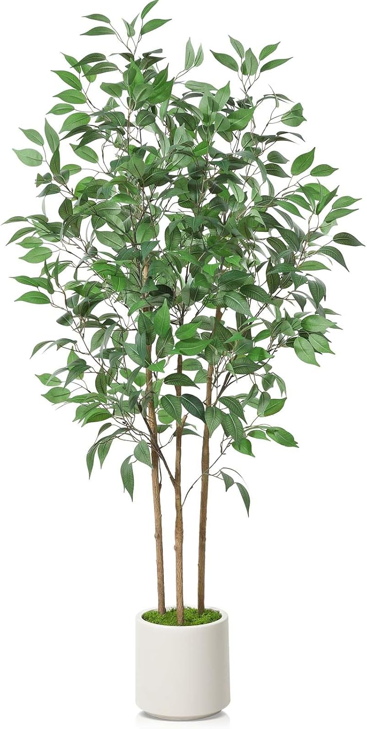 Soguyi Ficus Pianta Finta 150 cm con Fioriera Ceramica