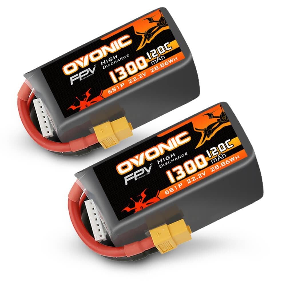 Ovonic Batteria Lipo 6s 1300 mAh 22,2 V 120C (2 pezzi)