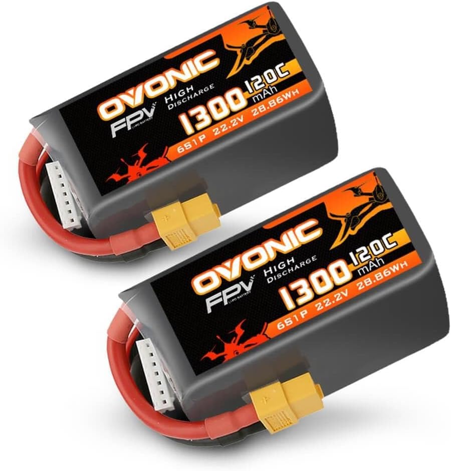 Ovonic Batteria Lipo 6s 1300 mAh 22,2 V 120C (2 pezzi) - immagine 1