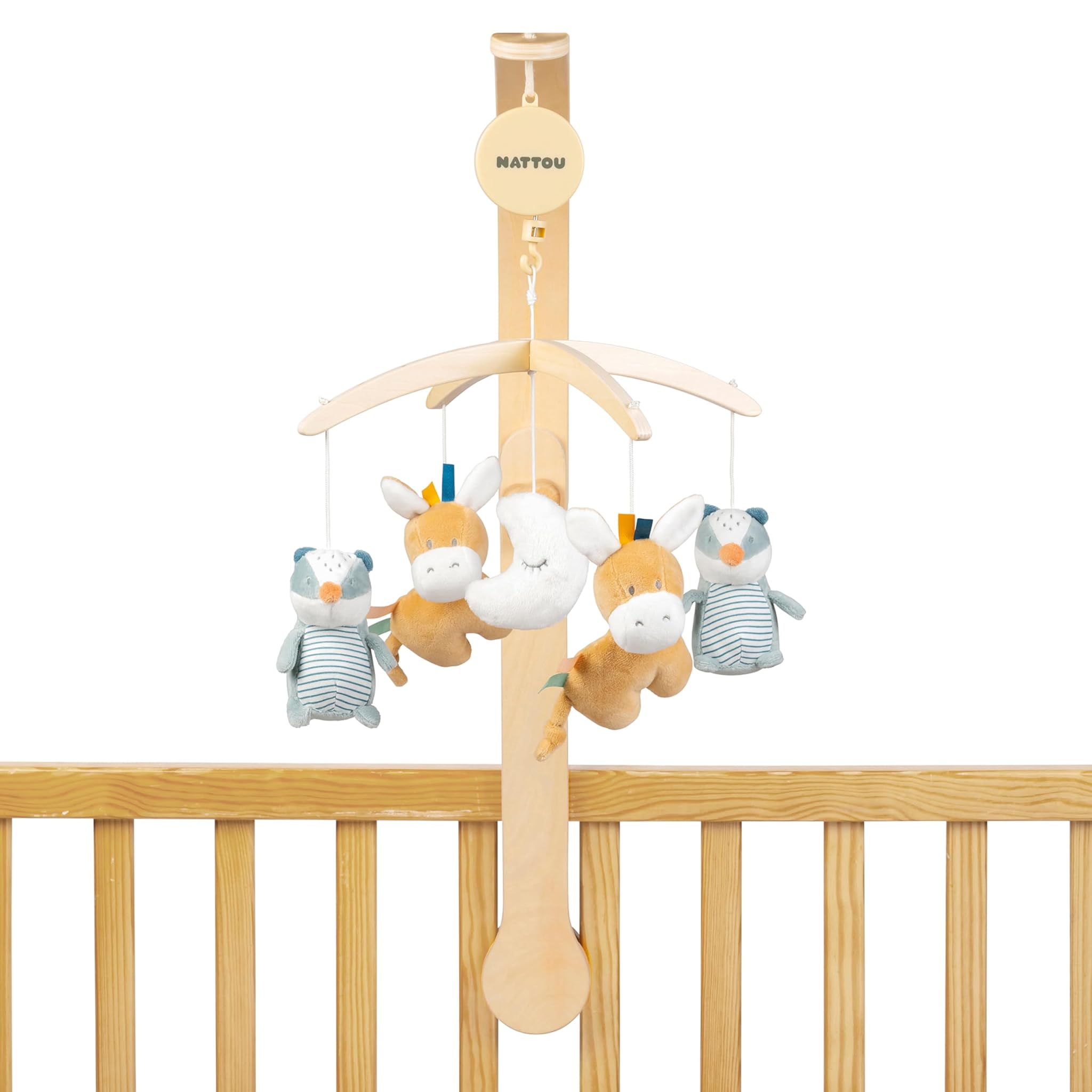 Nattou- Mobile Musicale in Legno, Colore Beige, 595162