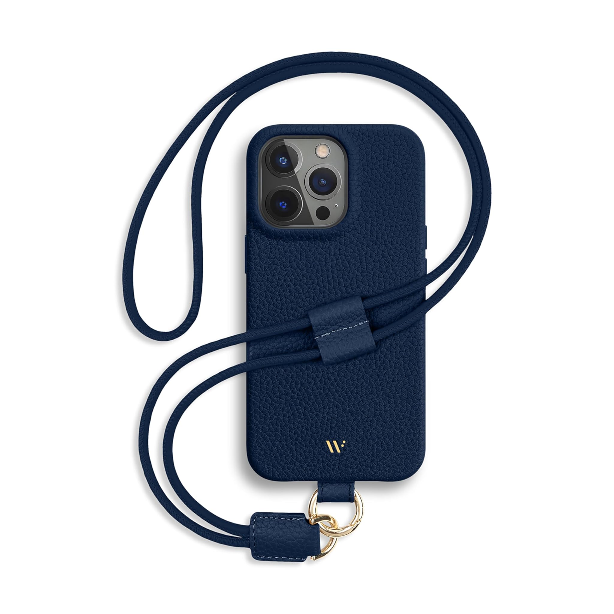 Wiiuka Custodia iPhone 15 Pro in Pelle Tedesca, Blu Notte