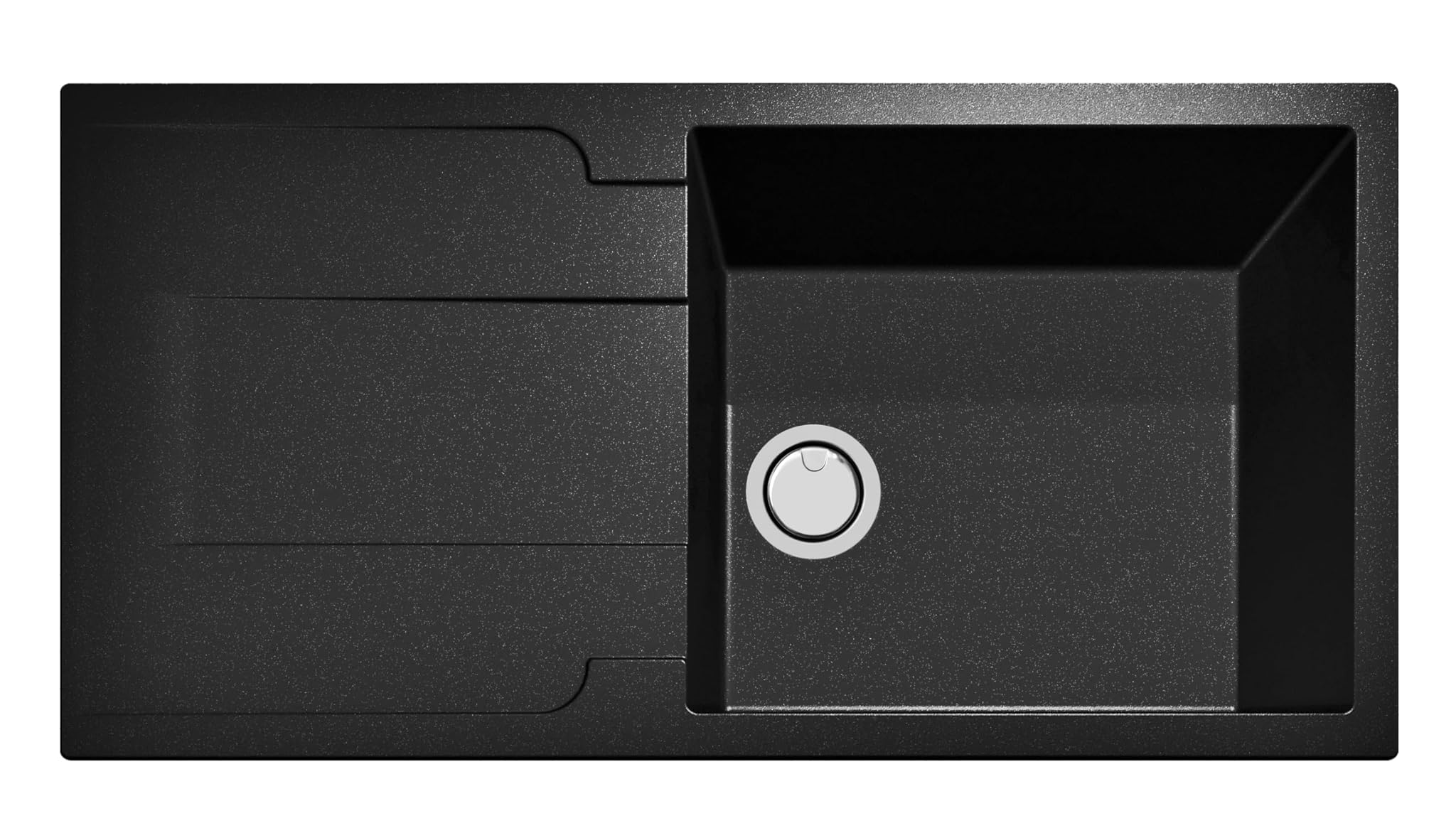 Plados EL9910 - Lavello Cucina in Quarzo 99cm, Nero Metal