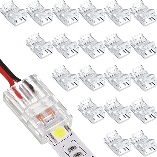 Runcci-yun 20 Connettori Striscia LED 2 Pin 10mm