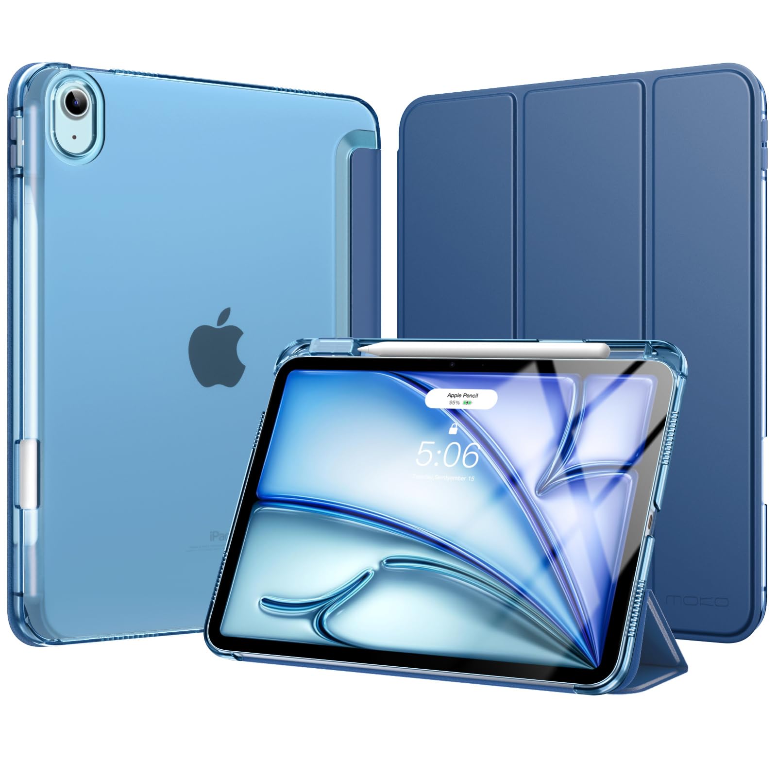 Moko Cover per iPad Air 11" M3/M2 2025/2024, Blu Marino