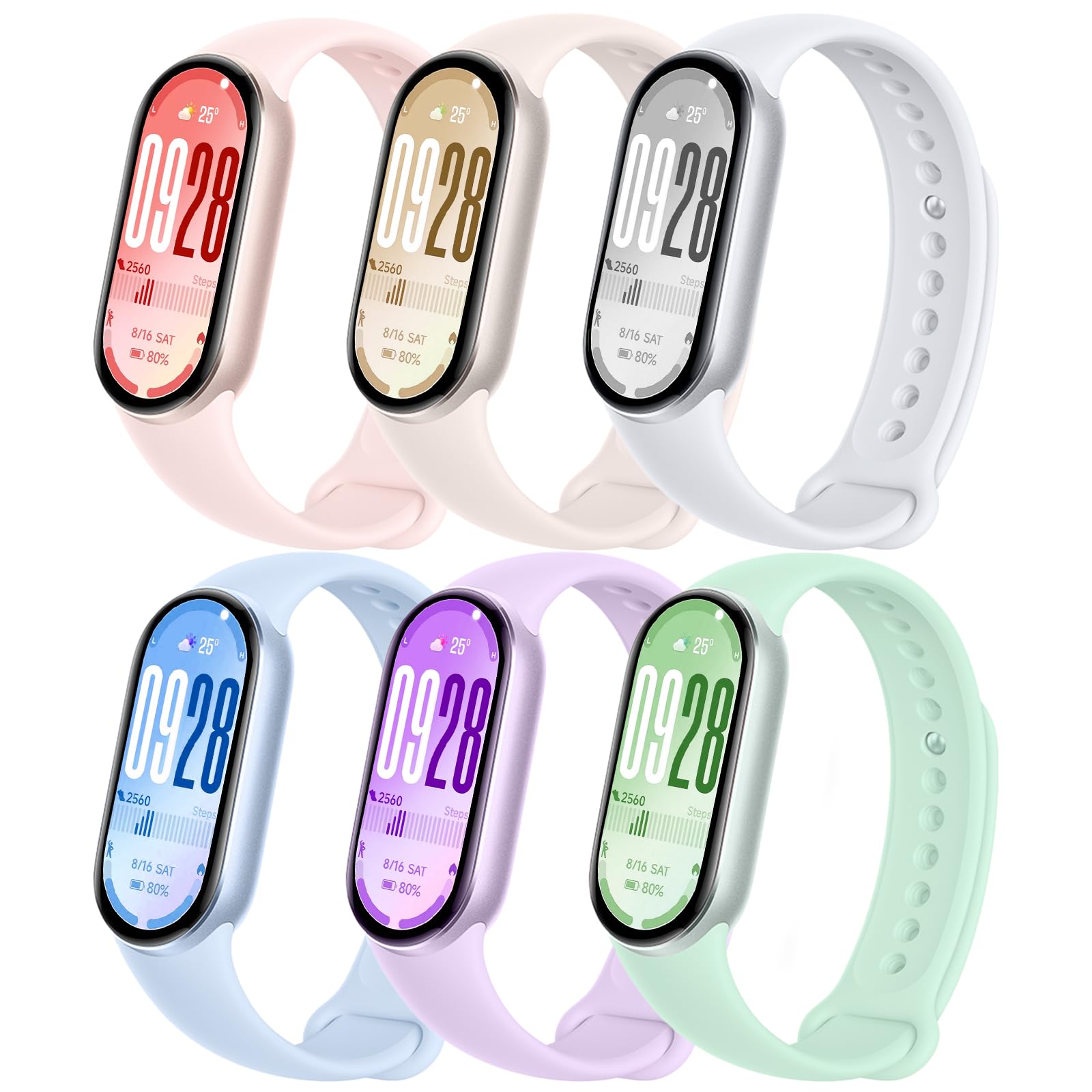 Msksjer Cinturino Silicone per Xiaomi Smart Band 8/9/10