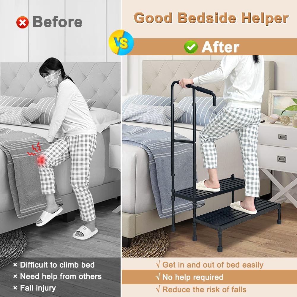 Sgabello da Letto con Maniglia per Anziani e Disabili - immagine 5
