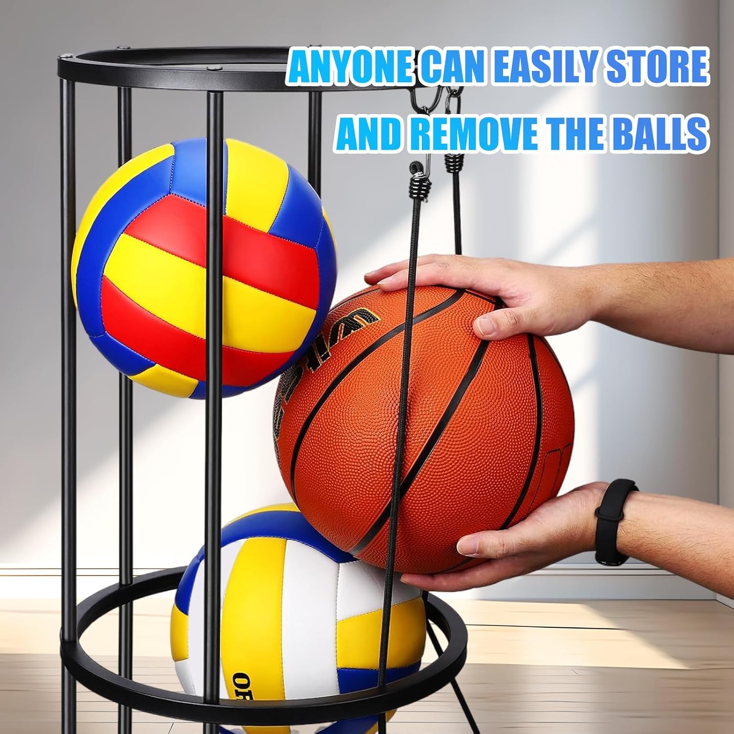 homdat Rastrelliera Verticale 3 Livelli per Palloni - immagine 4