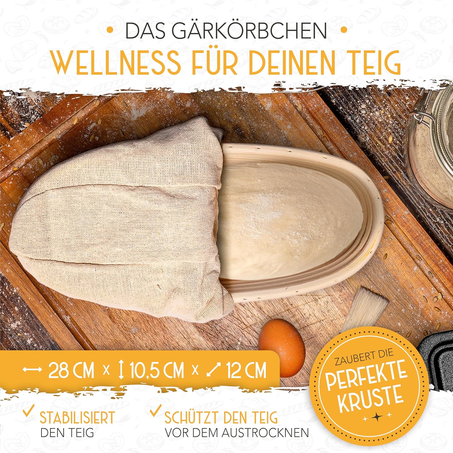 Krustenzauber Stampo Pane Smaltato 28cm con Coperchio - immagine 4