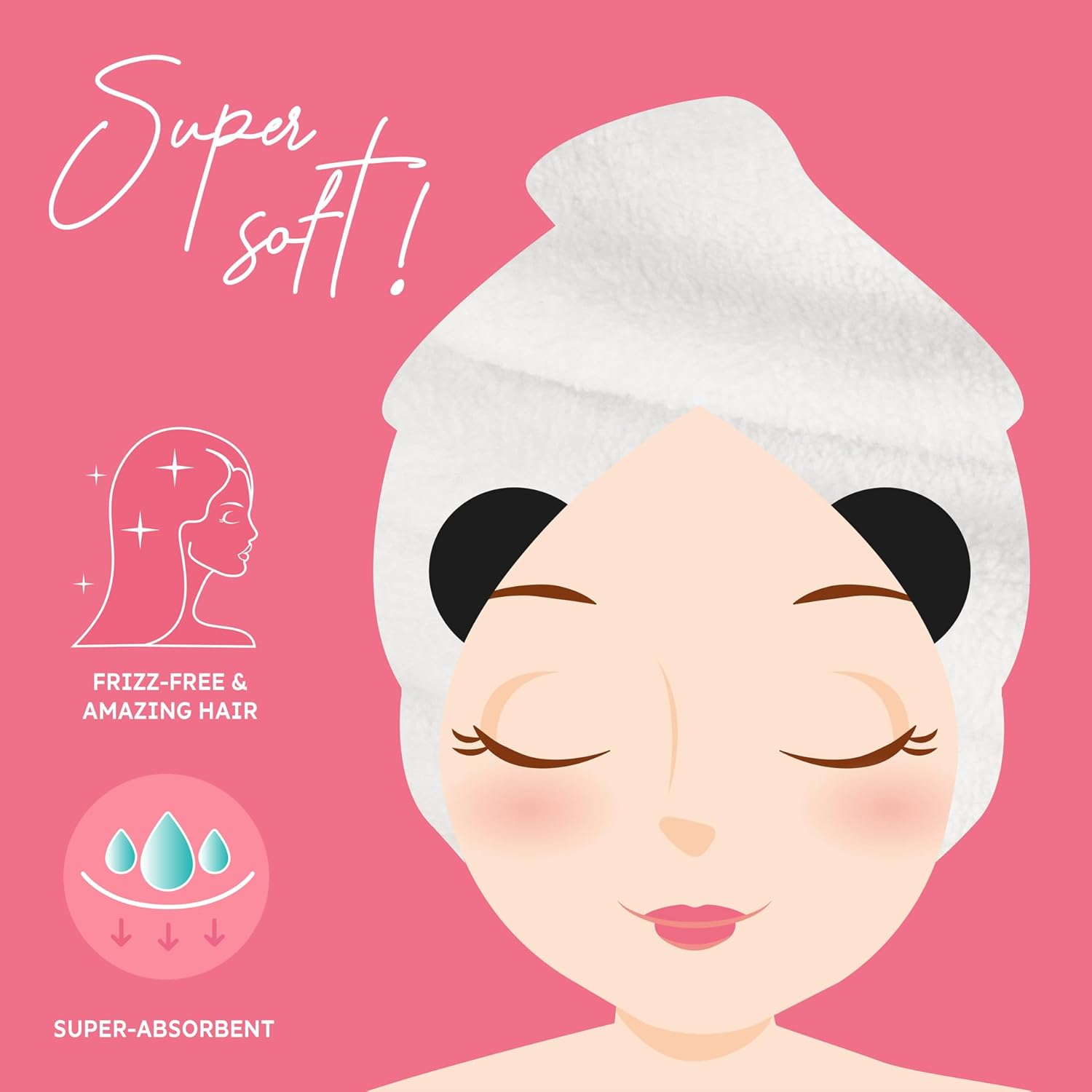 Legami - Turbante per Capelli Love My Hair, Panda - immagine 2