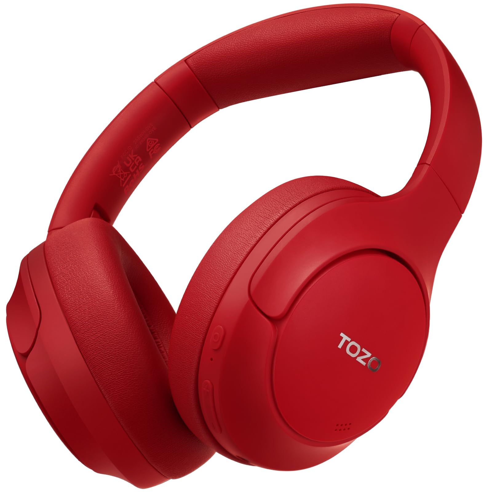 Tozo HT2 Cuffie Bluetooth 5.3 ANC Ibrido, Rosso Intenso