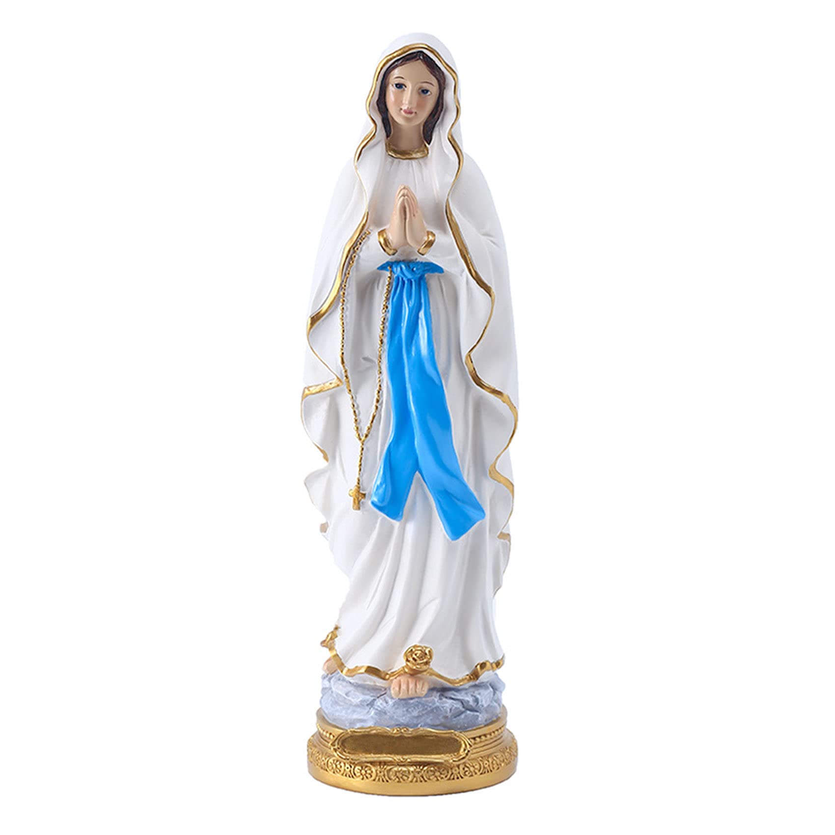suruim - Statua Vergine Maria di Lourdes 30cm, Blu