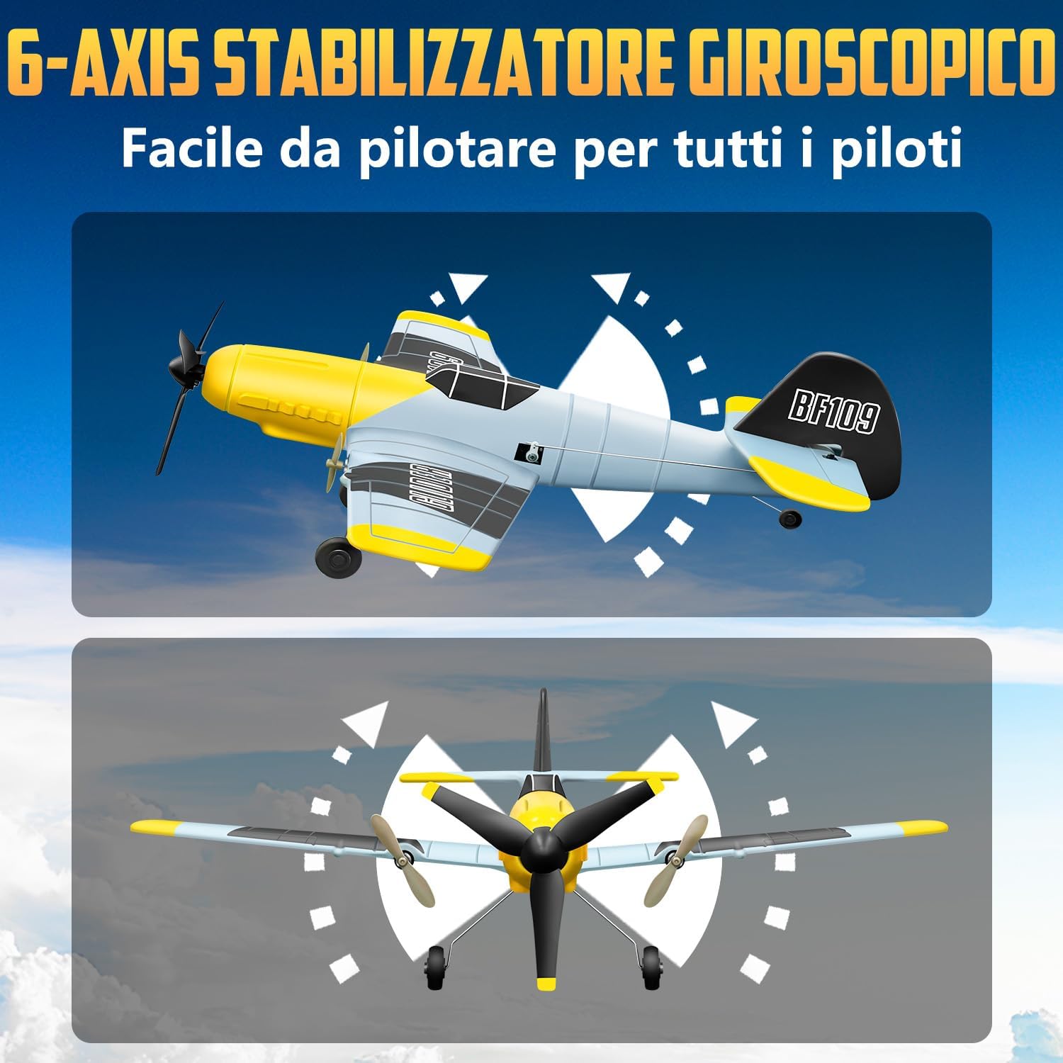 HAWK'S WORK Aereo RC BF-109 3 Canali Pronto al Volo - immagine 4