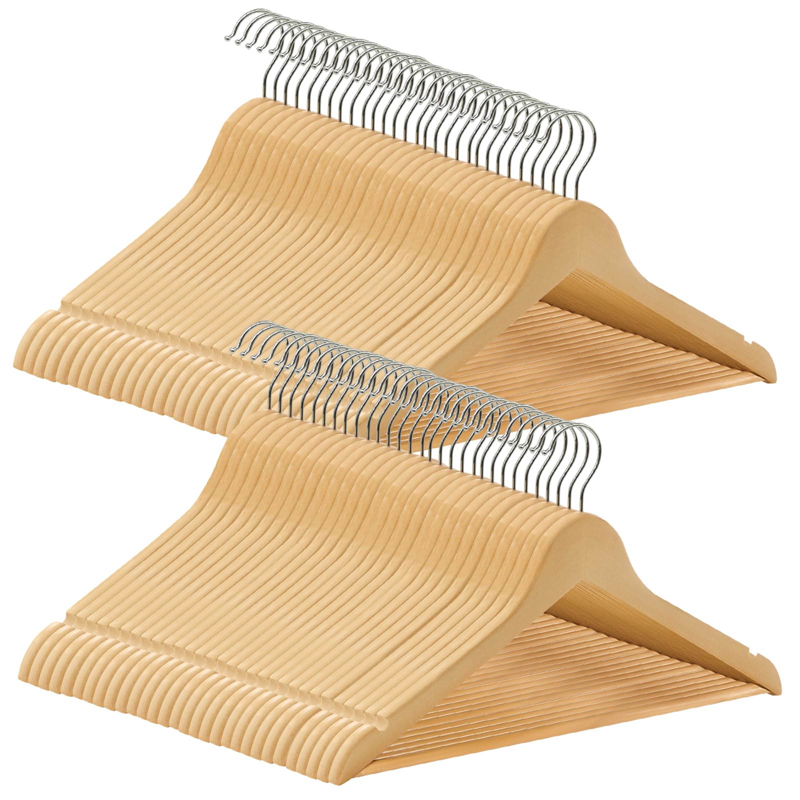 Grucce Legno 60 Pezzi - Appendiabiti Naturale Salvaspazio