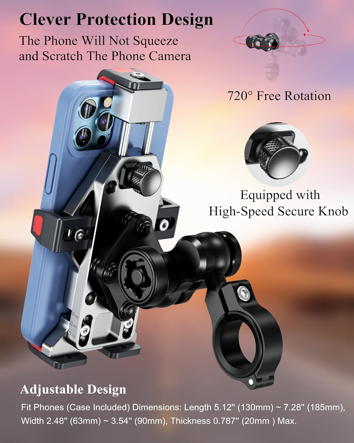 Brcovan Supporto Telefono Moto in Lega Alluminio - immagine 5