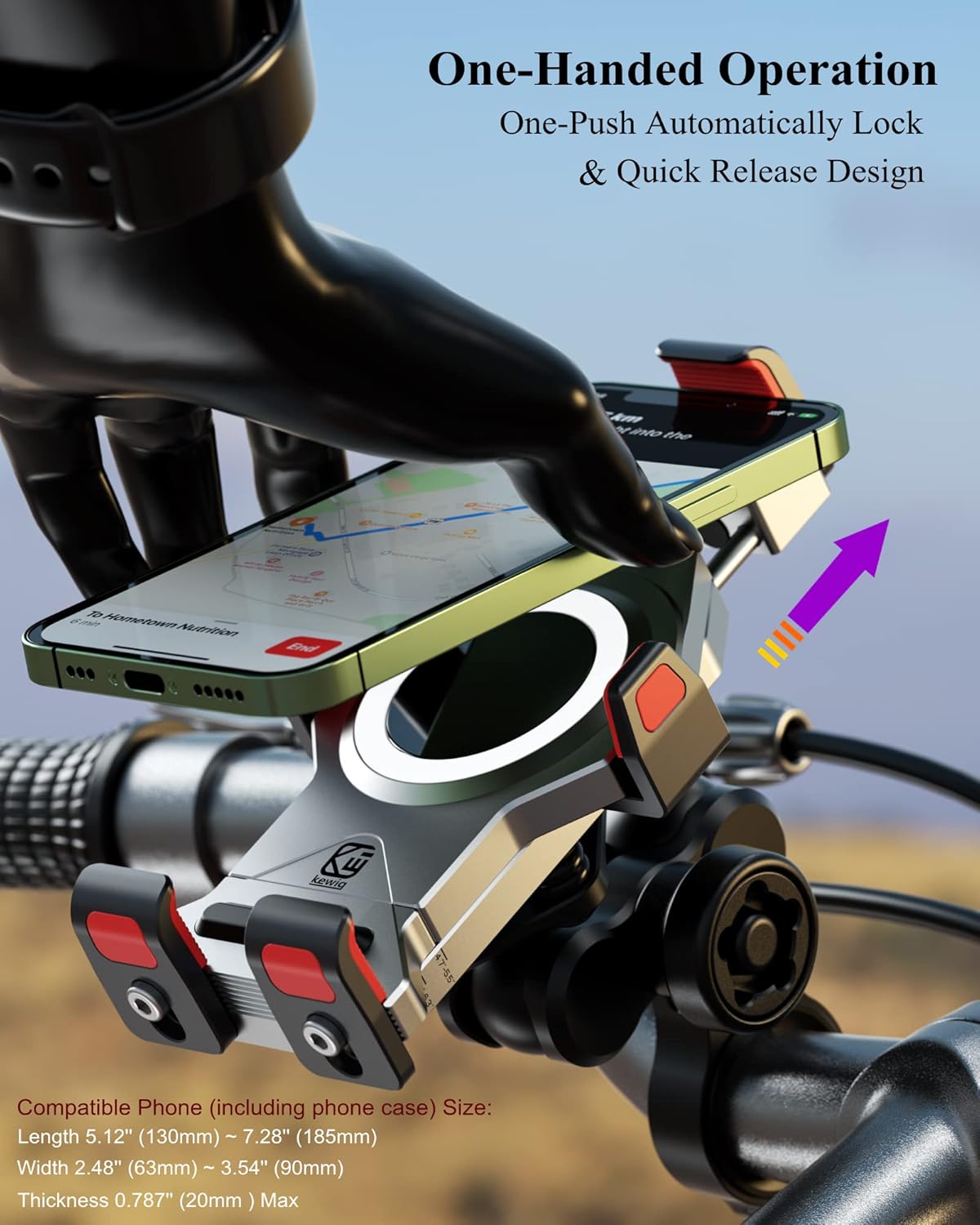 Brcovan Supporto Telefono Moto in Lega Alluminio - immagine 6