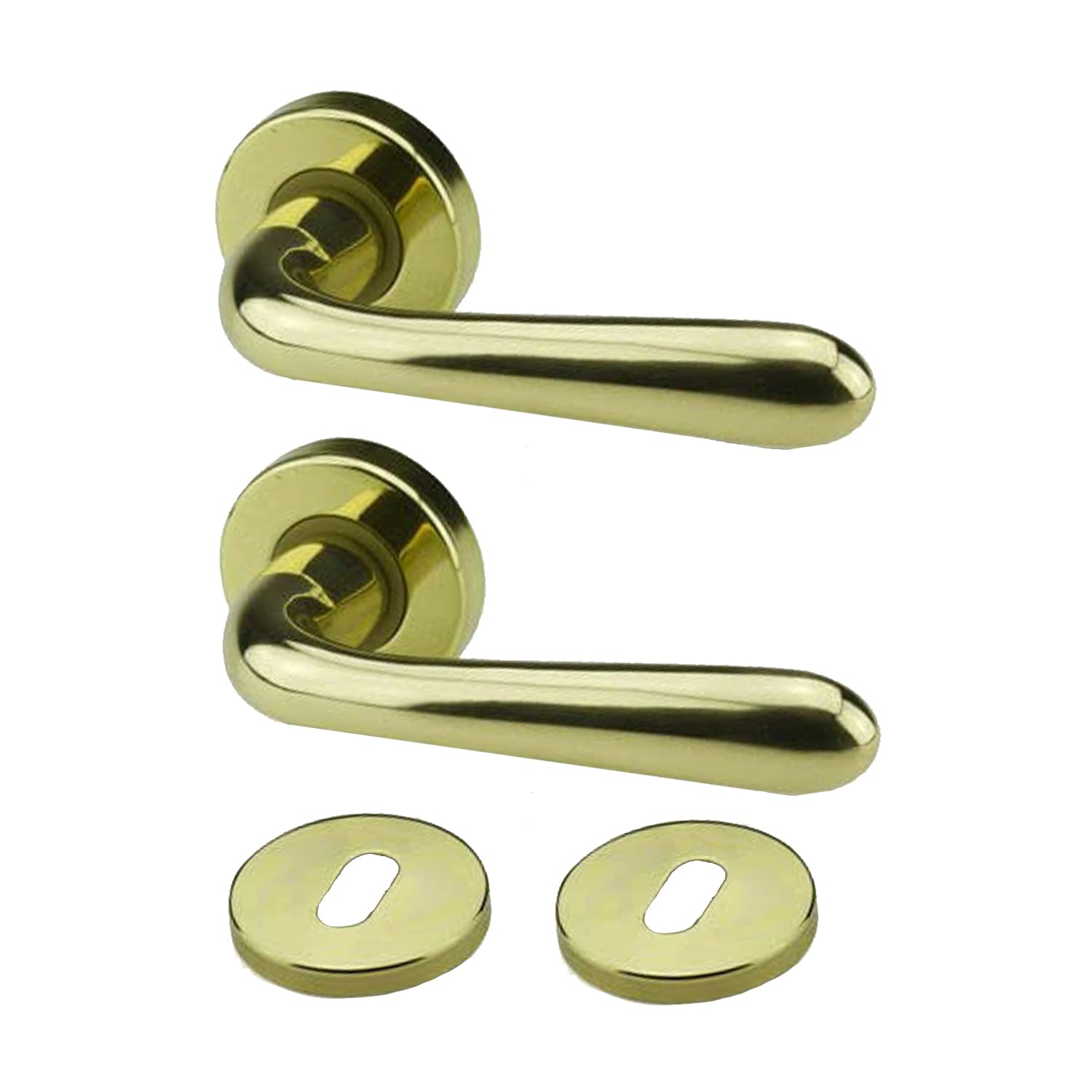 Bricolevante Maniglie Porta Interna, Tonda Ottone Lucido