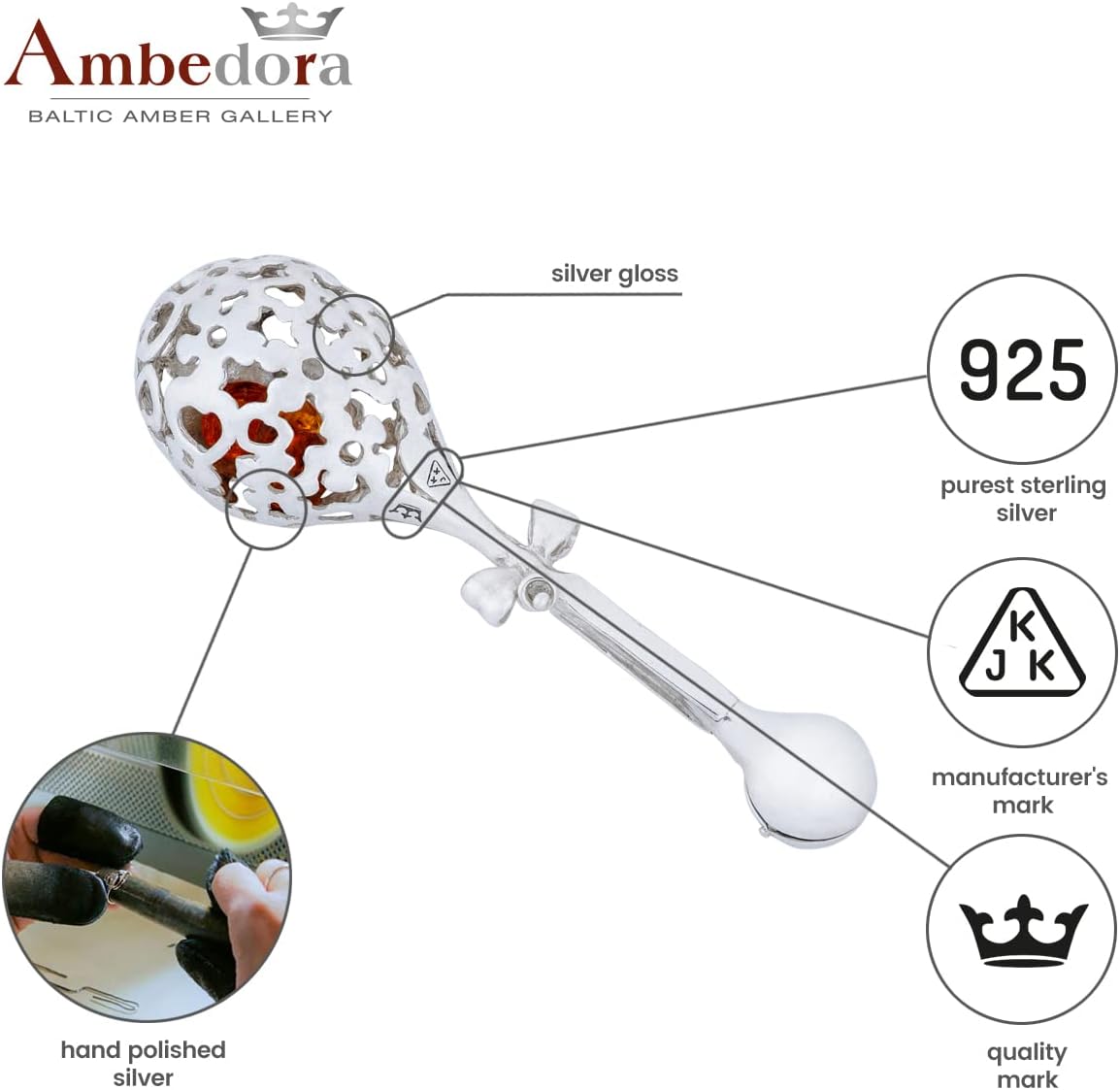 Sonaglio per Bambino in Argento Sterling 925 - immagine 5