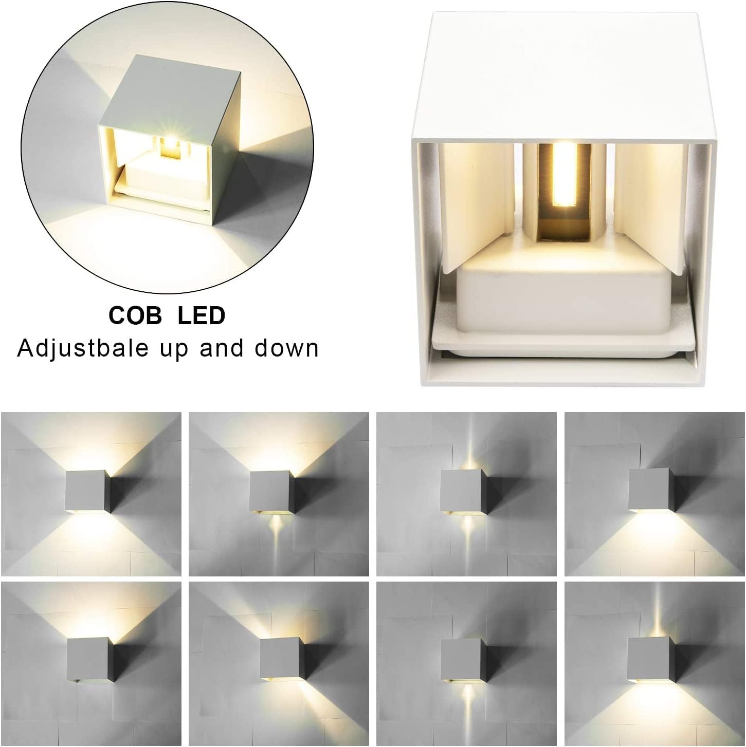 Ledmo Applique da Parete Interno/Esterno 12W (4 Pezzi) - immagine 4