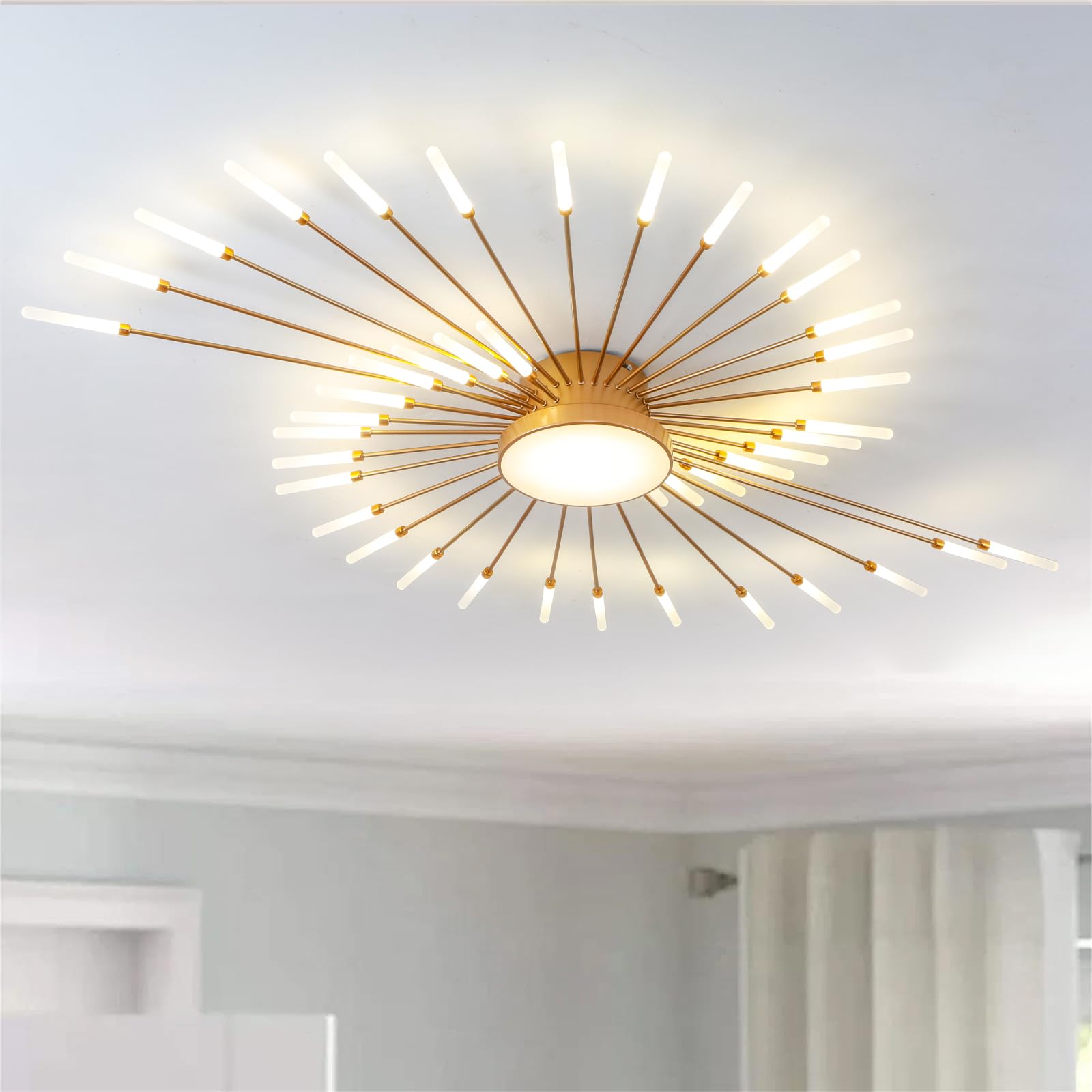 Plafoniera LED Soffitto Moderna Acrilico, Oro