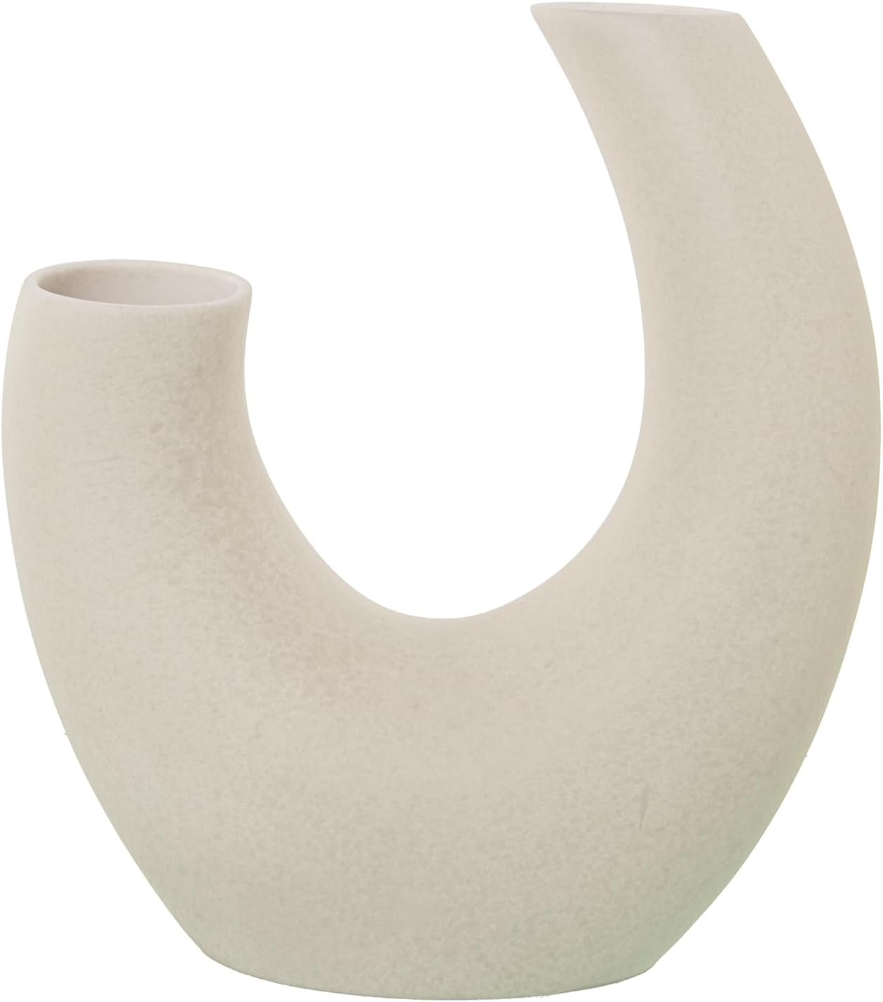 JARRÓN CERÁMICA ABSTRACTO BEIGE MOTEADO MATE_35X16X40CM