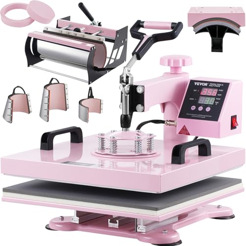 Vevor Macchina Trasferimento Termico 8 in 1 380x380mm Rosa