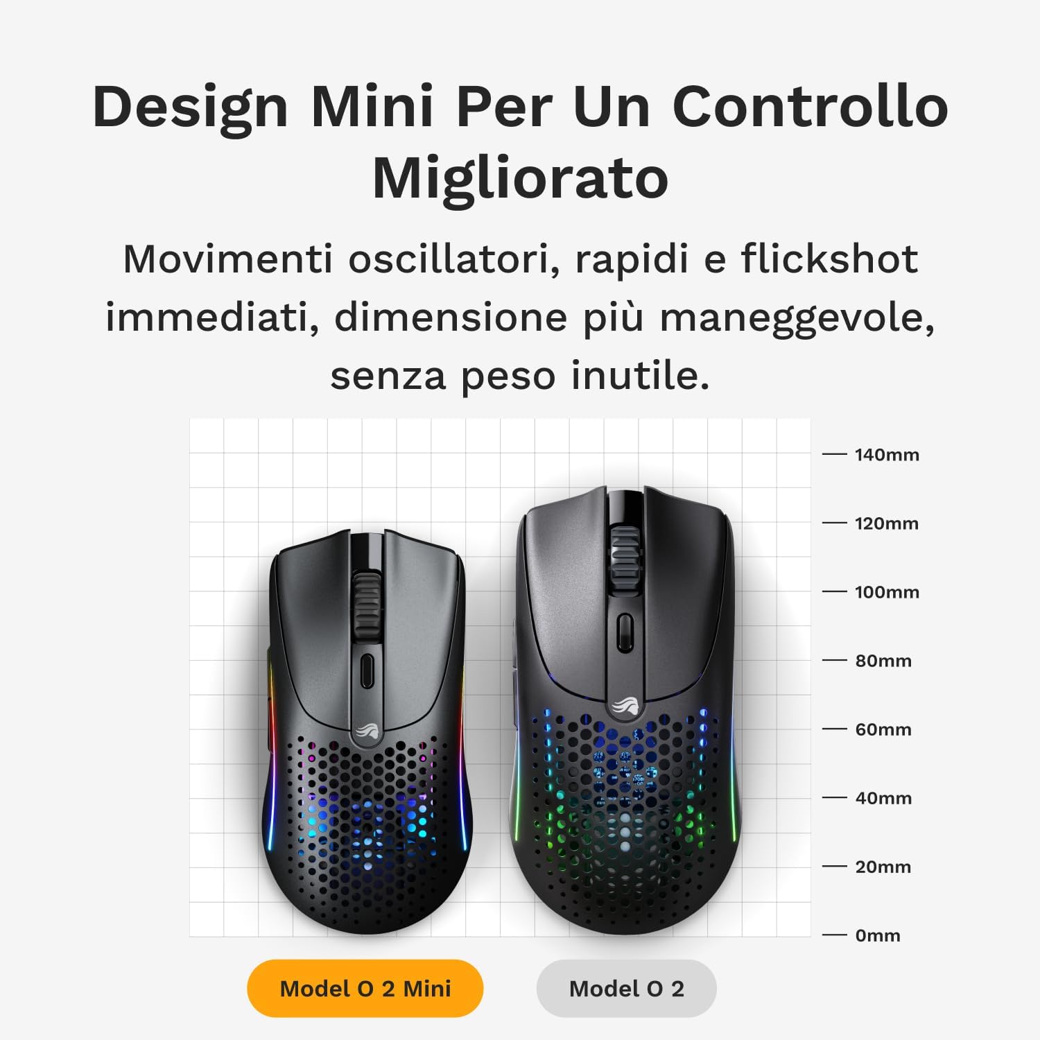Glorious Model O 2 Mini Wireless Gaming Mouse Nero - immagine 4