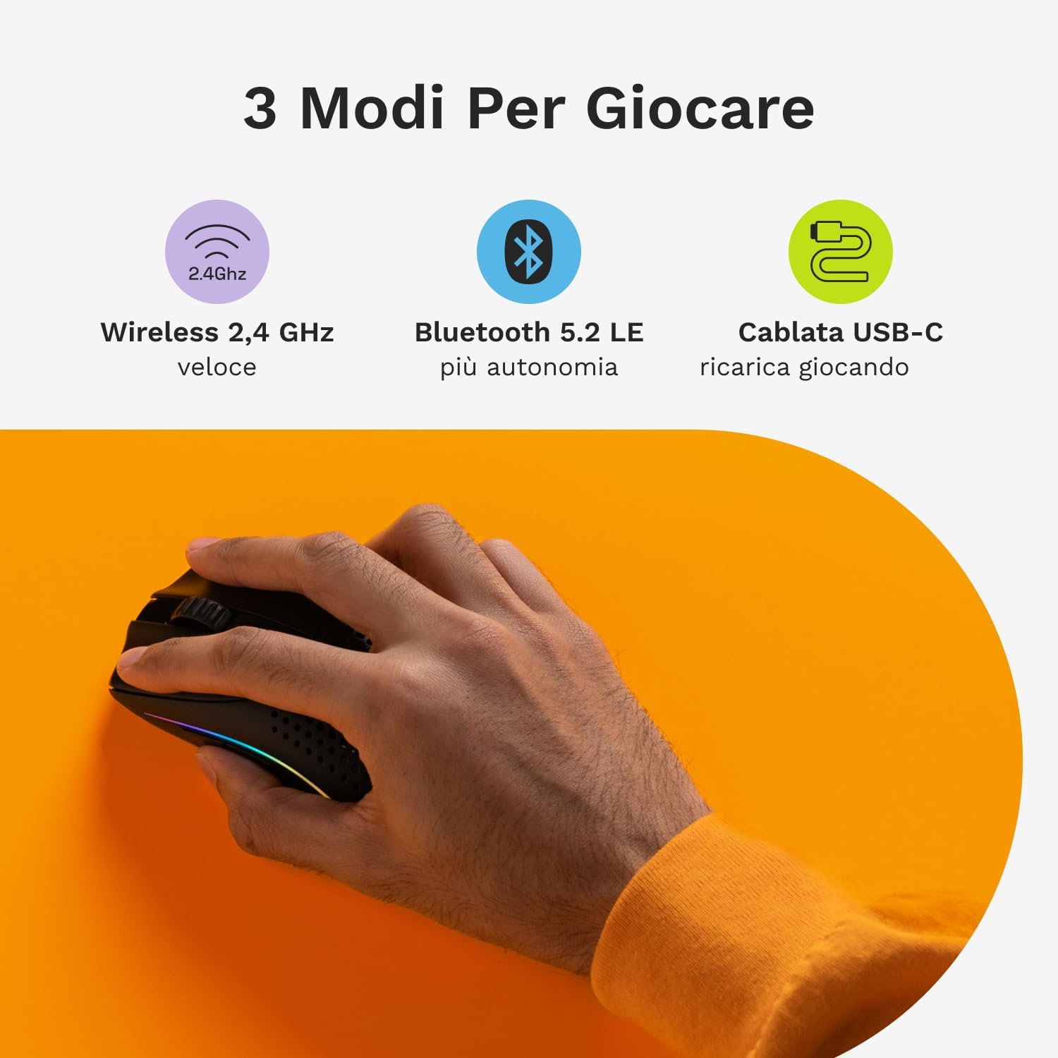 Glorious Model O 2 Mini Wireless Gaming Mouse Nero - immagine 5