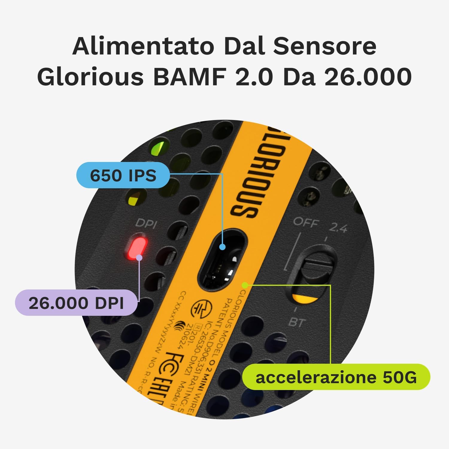 Glorious Model O 2 Mini Wireless Gaming Mouse Nero - immagine 7