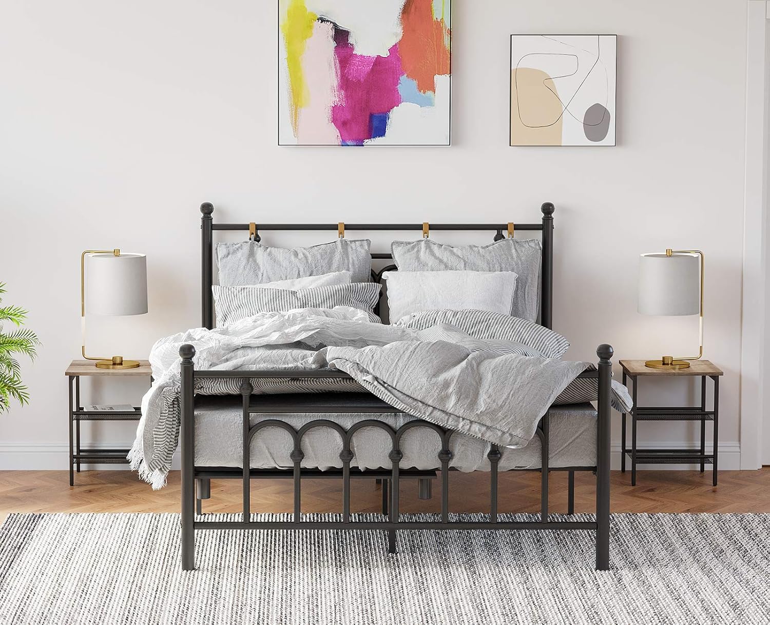 Vasagle Set 2 Tavolini a Lato Divano, Greige e Nero - immagine 6