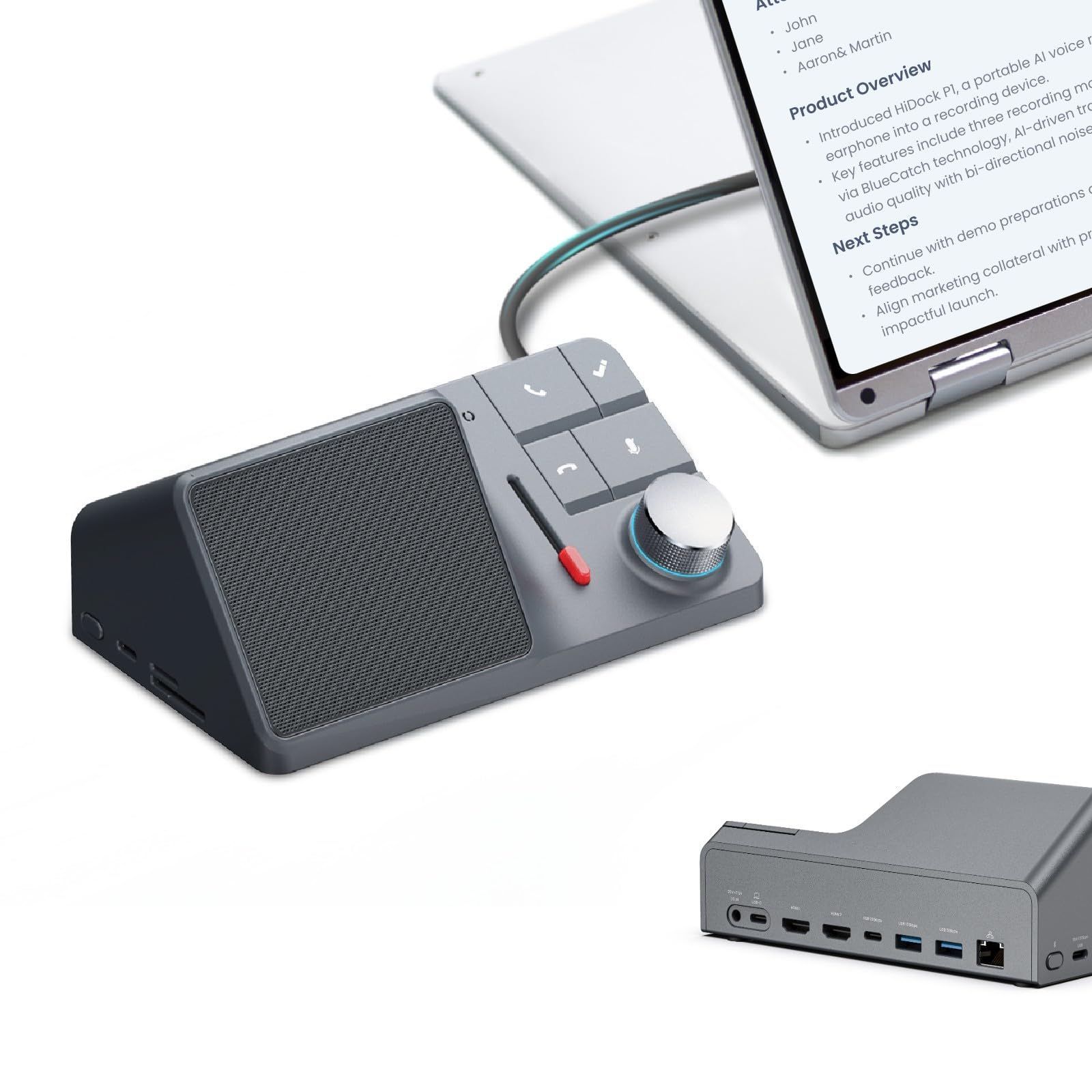 Docking Station H1 11-in-1 USB-C con Registratore Vocale AI